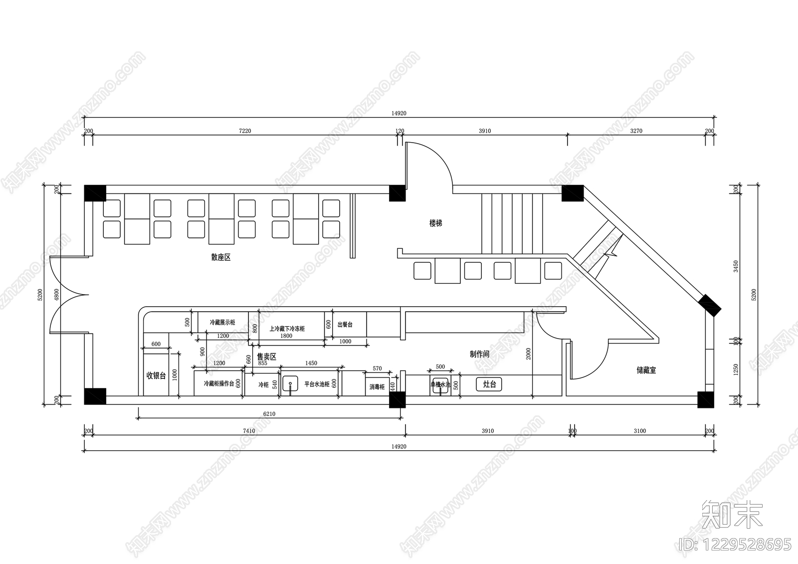 其他餐饮空间cad施工图下载【ID:1229528695】