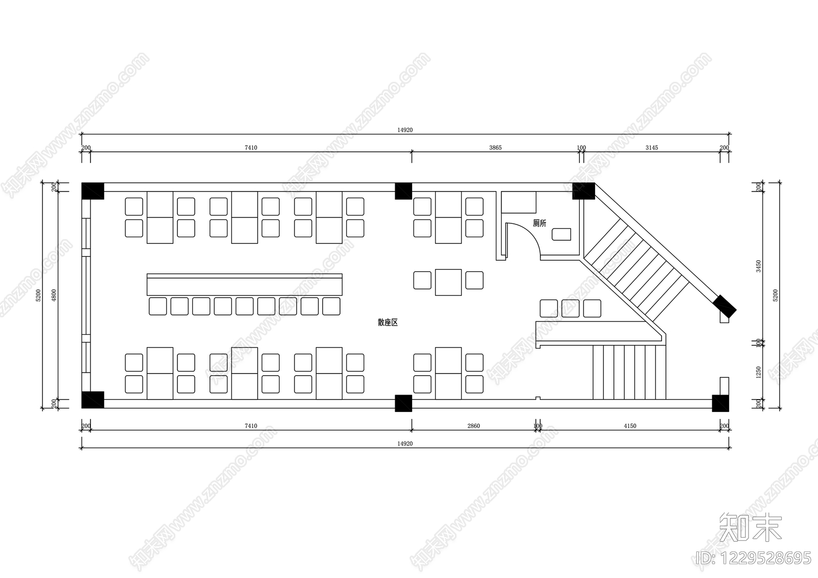其他餐饮空间cad施工图下载【ID:1229528695】