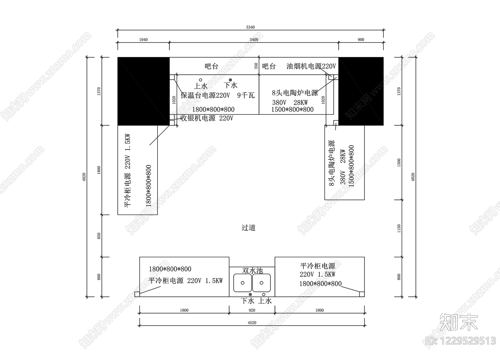 其他餐饮空间cad施工图下载【ID:1229529513】