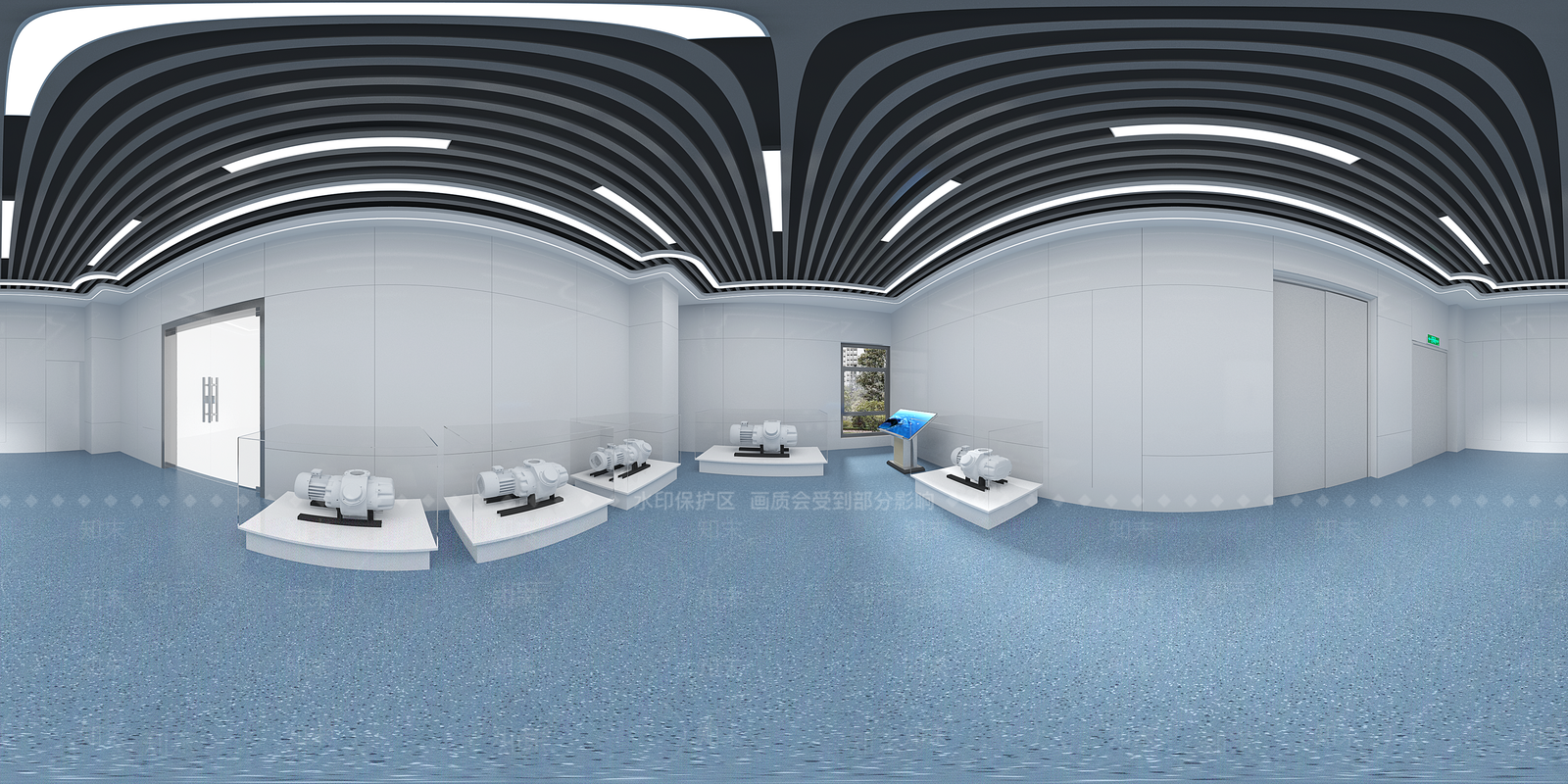 现代简约企业展厅3D模型渲染效果图