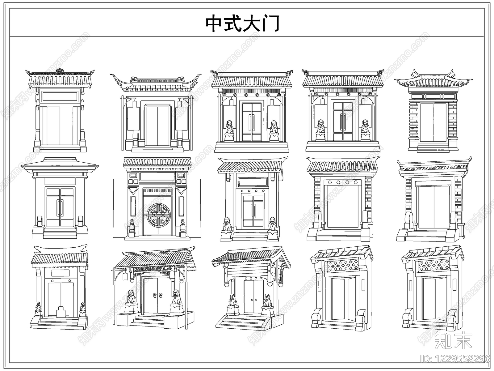 中式图库CAD图纸