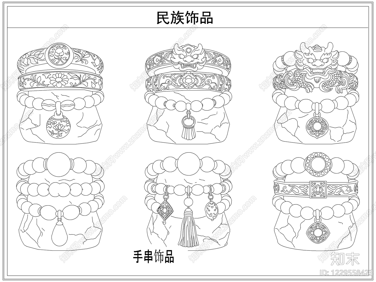 综合软装摆件图库cad施工图下载【ID:1229558423】
