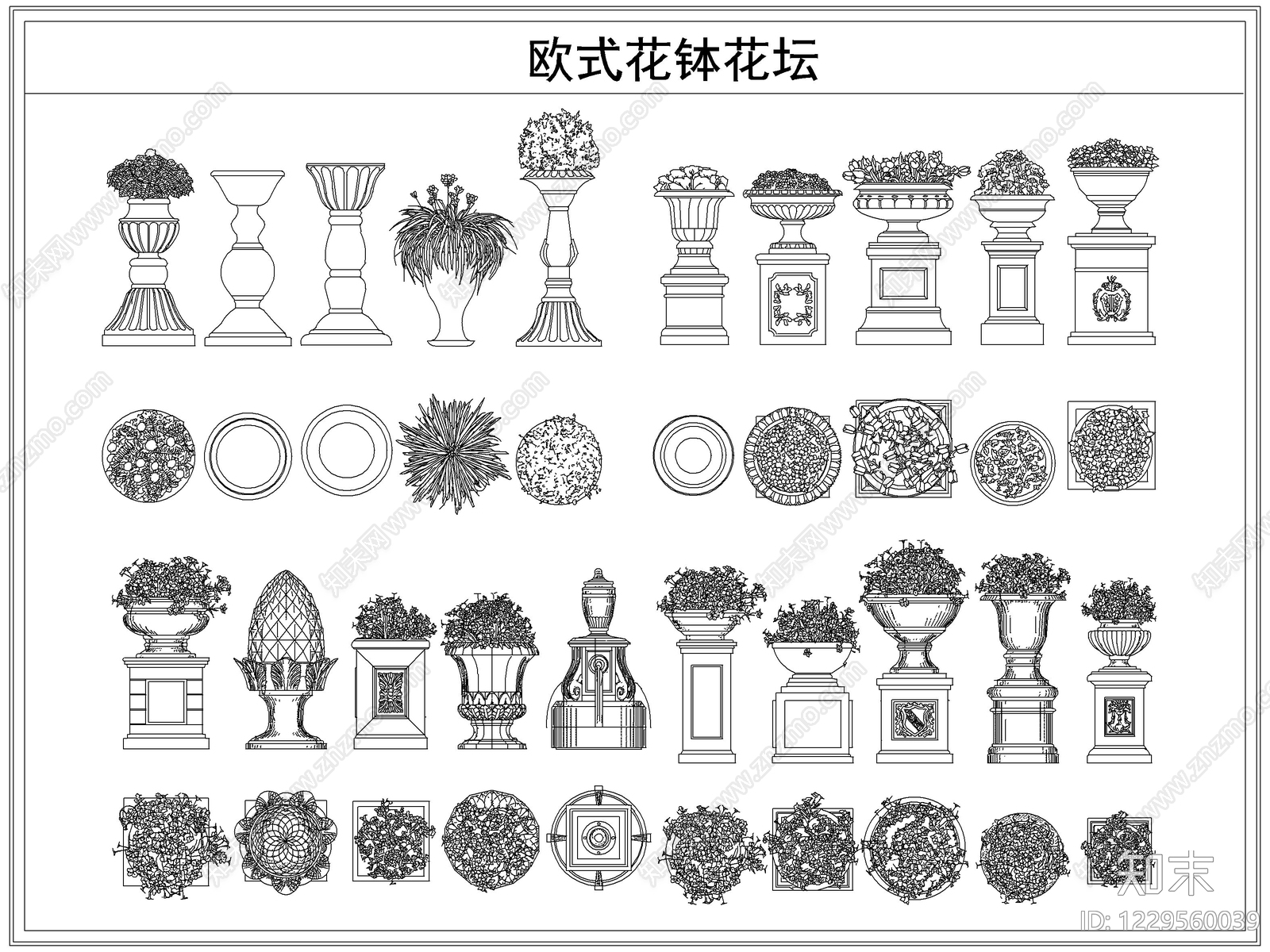欧式灌木种植CAD图纸