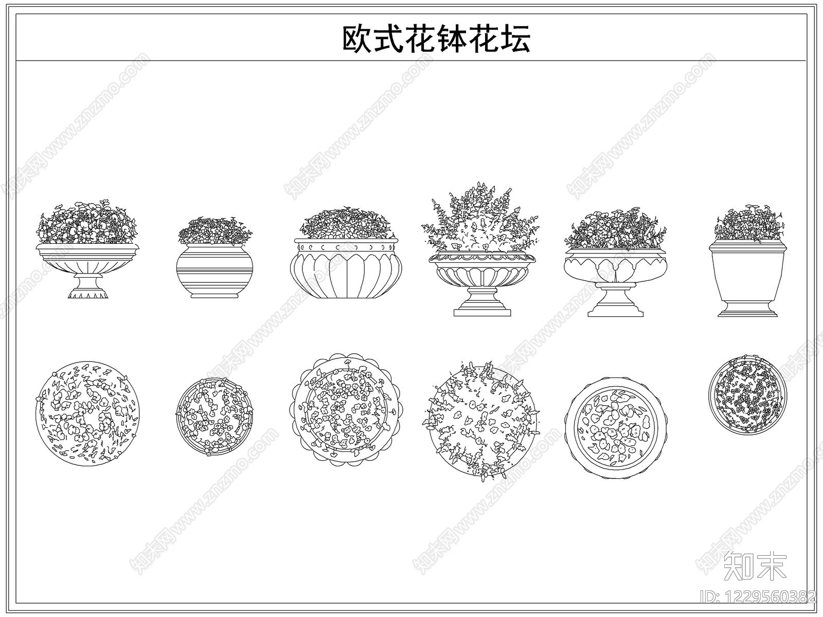 欧式灌木种植CAD图纸