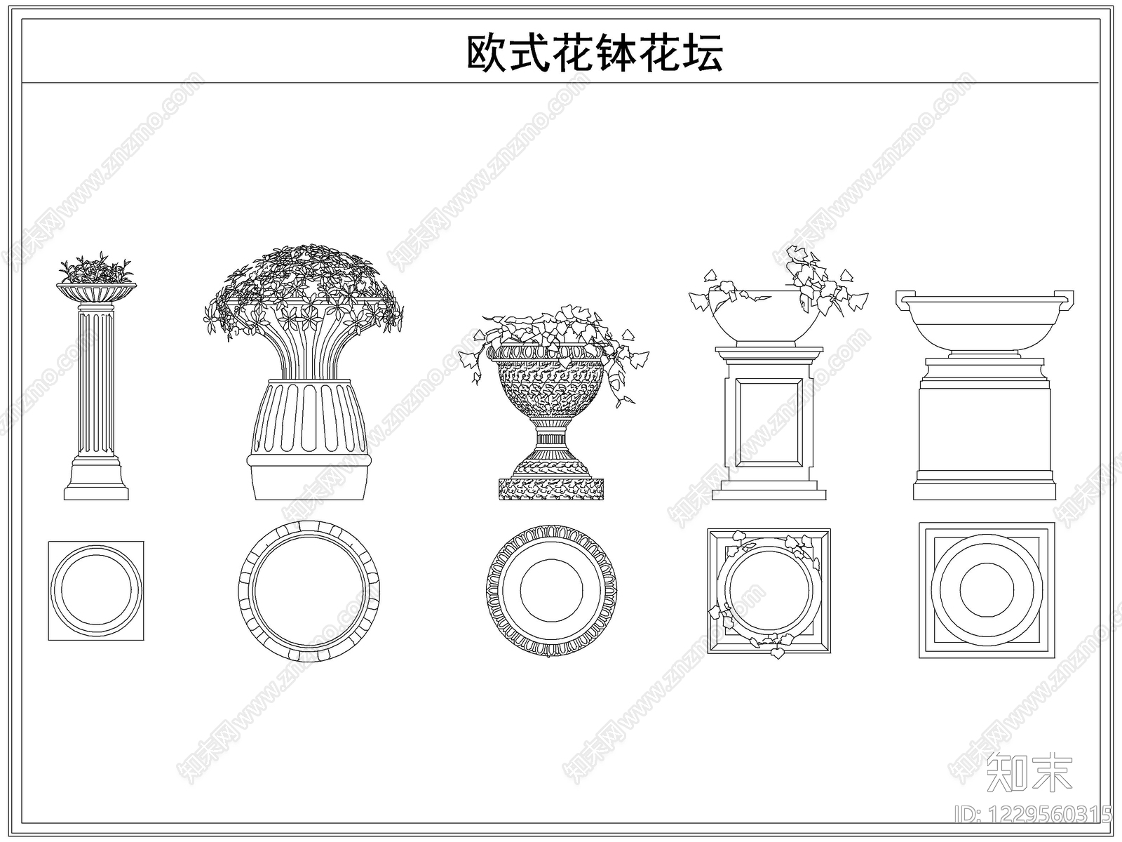 欧式灌木种植CAD图纸