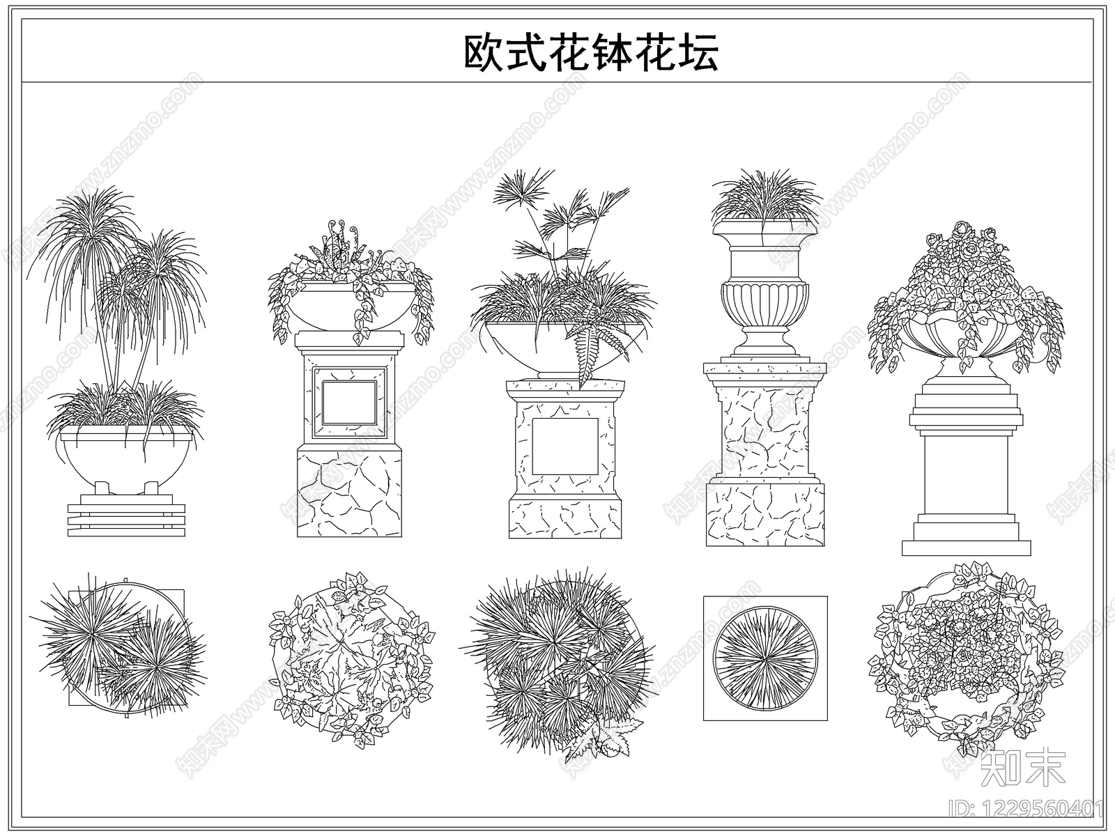 欧式灌木种植CAD图纸