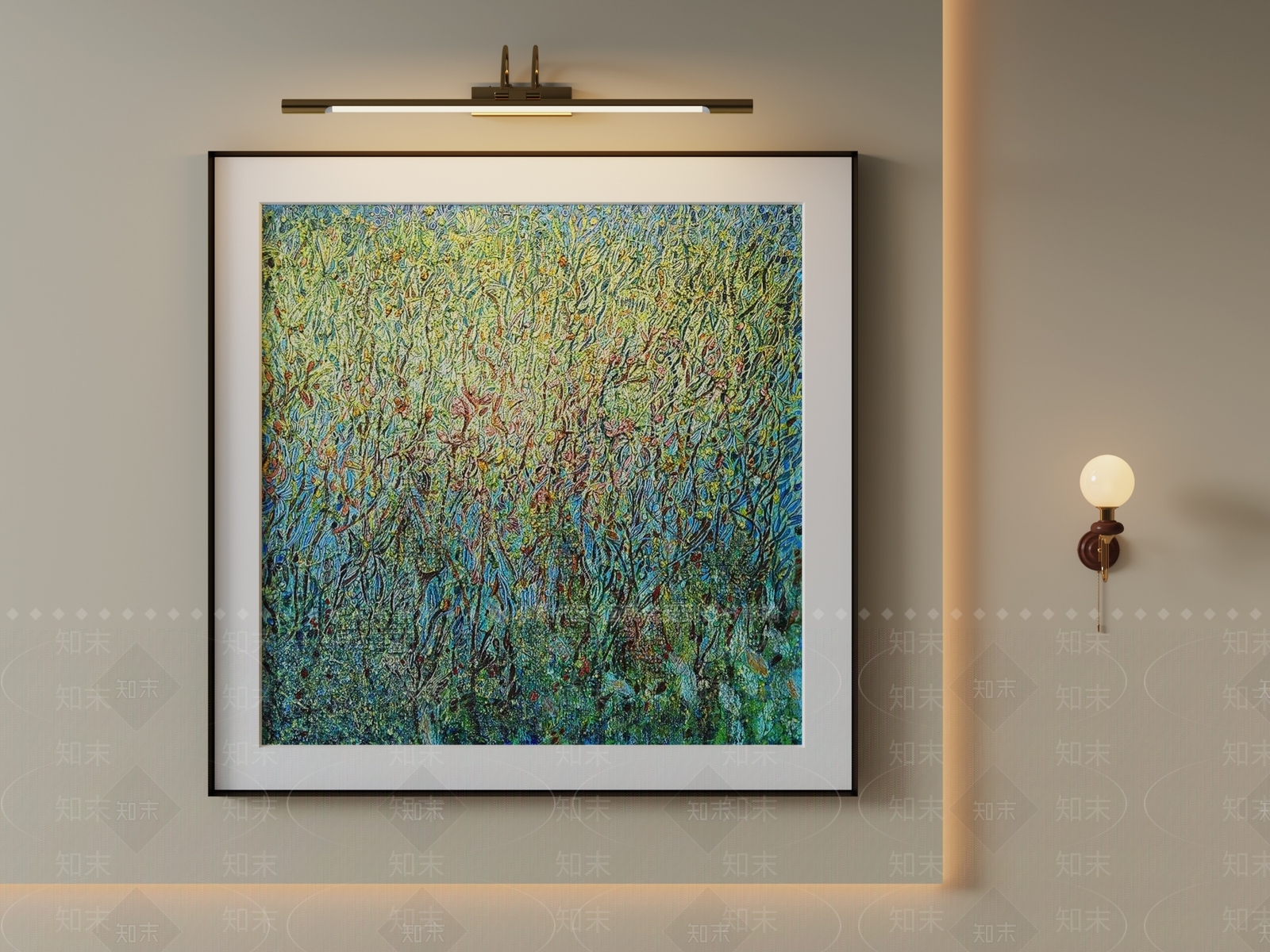 中古风抽象挂画3D模型下载【ID:1229575717】