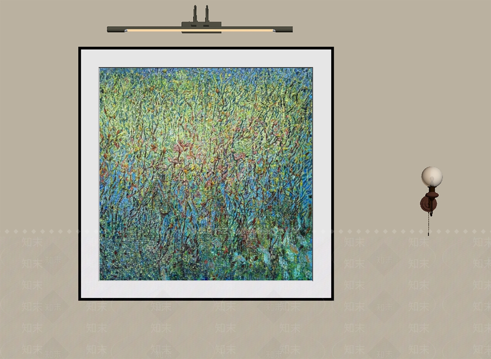 中古风抽象画SU模型下载【ID:1229576093】