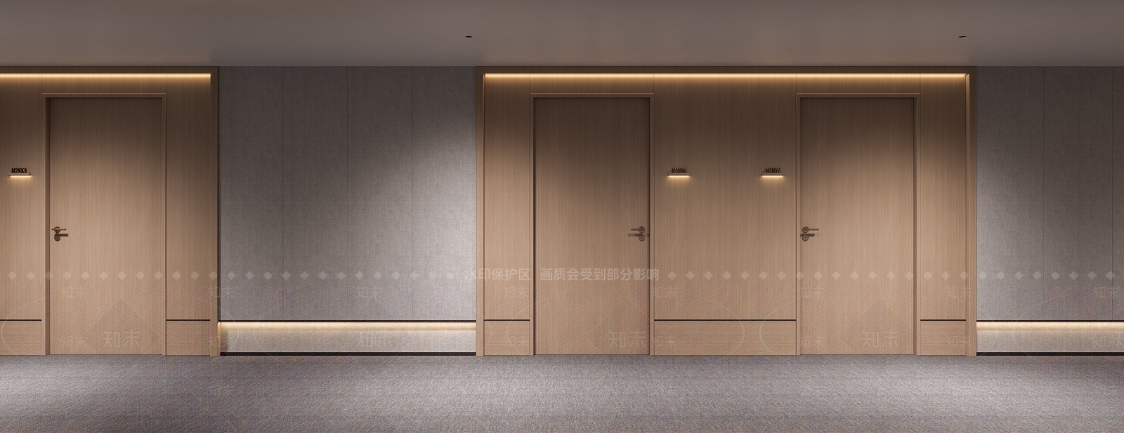 现代简约酒店走廊3D模型下载【ID:1229603260】