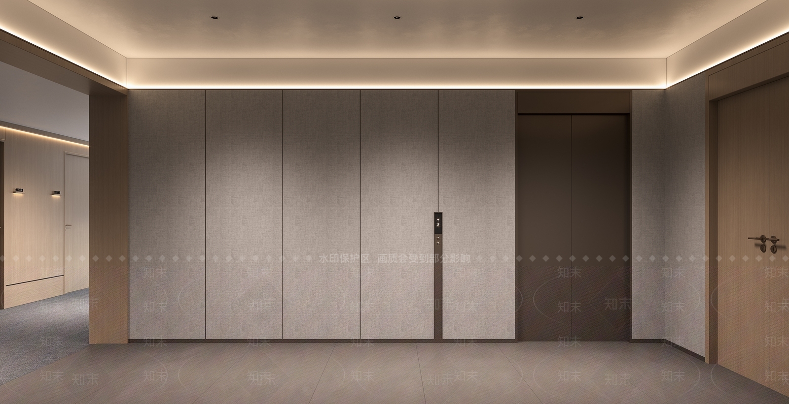 现代简约酒店走廊3D模型下载【ID:1229603260】