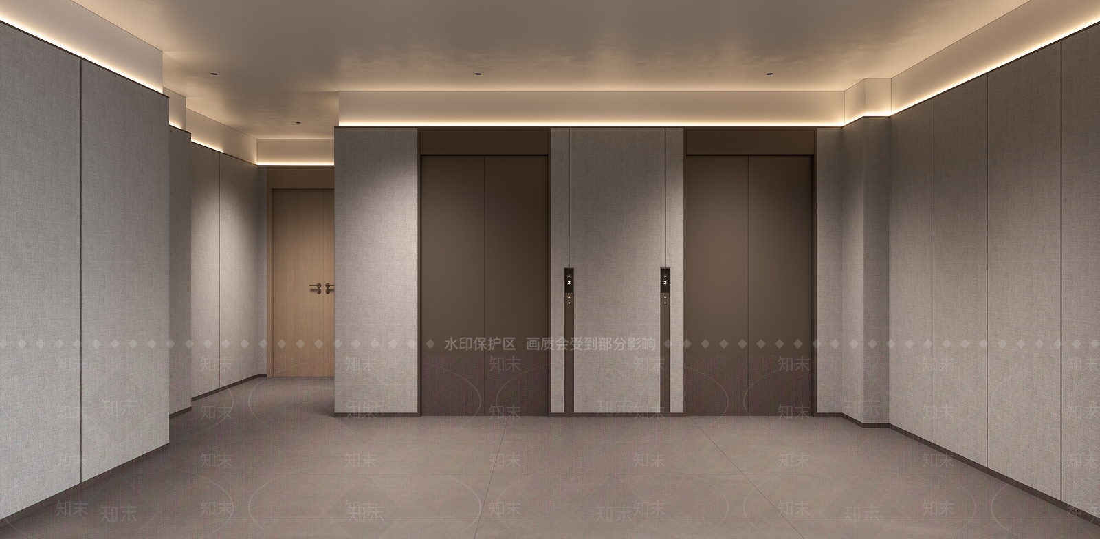 现代简约酒店走廊3D模型下载【ID:1229603260】