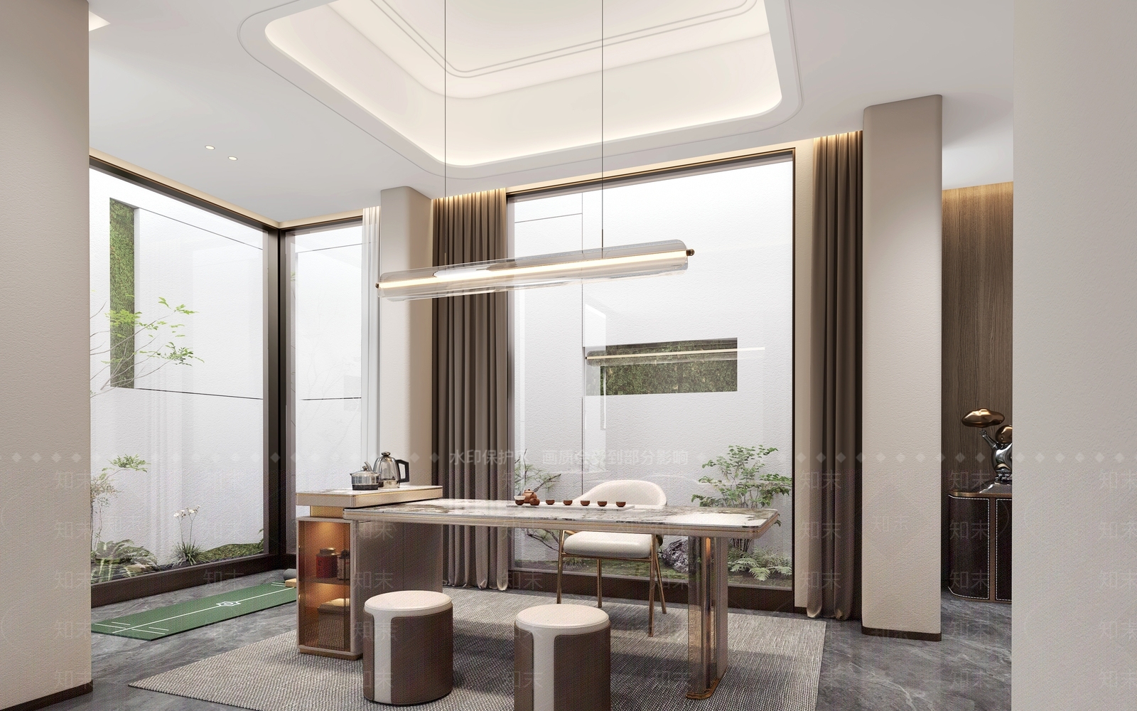 轻奢茶室3D模型下载【ID:1229606875】