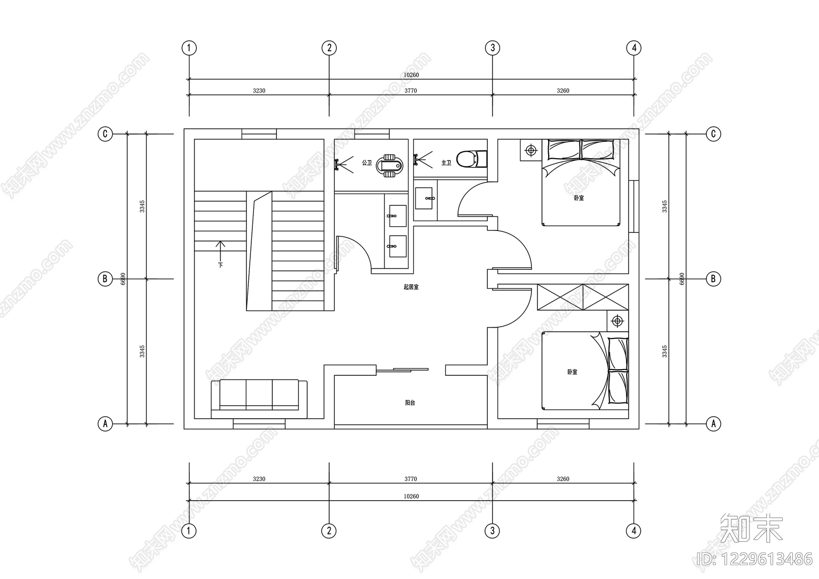 别墅cad施工图下载【ID:1229613486】
