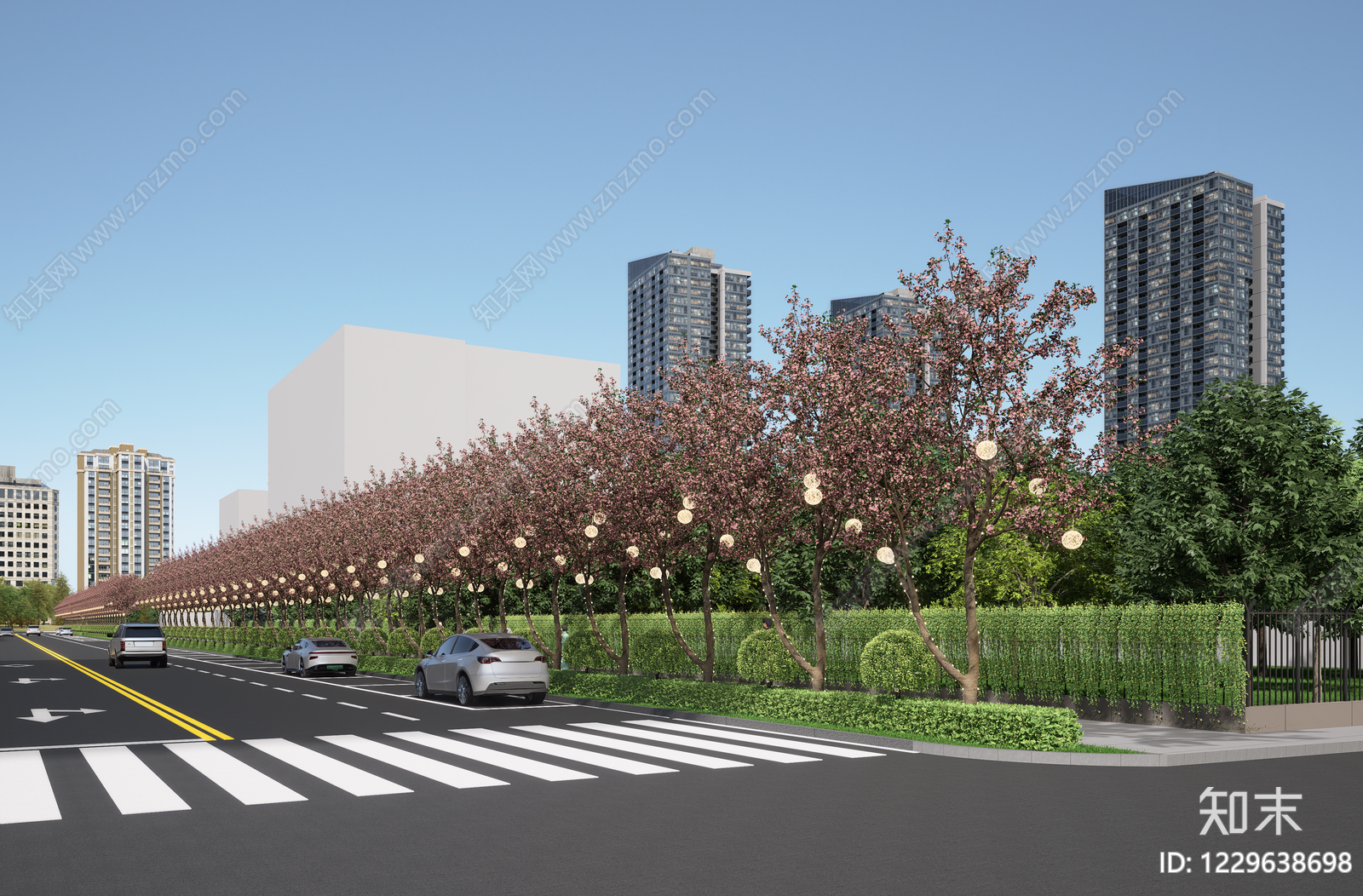 现代主义车行道路SU模型下载【ID:1229638698】