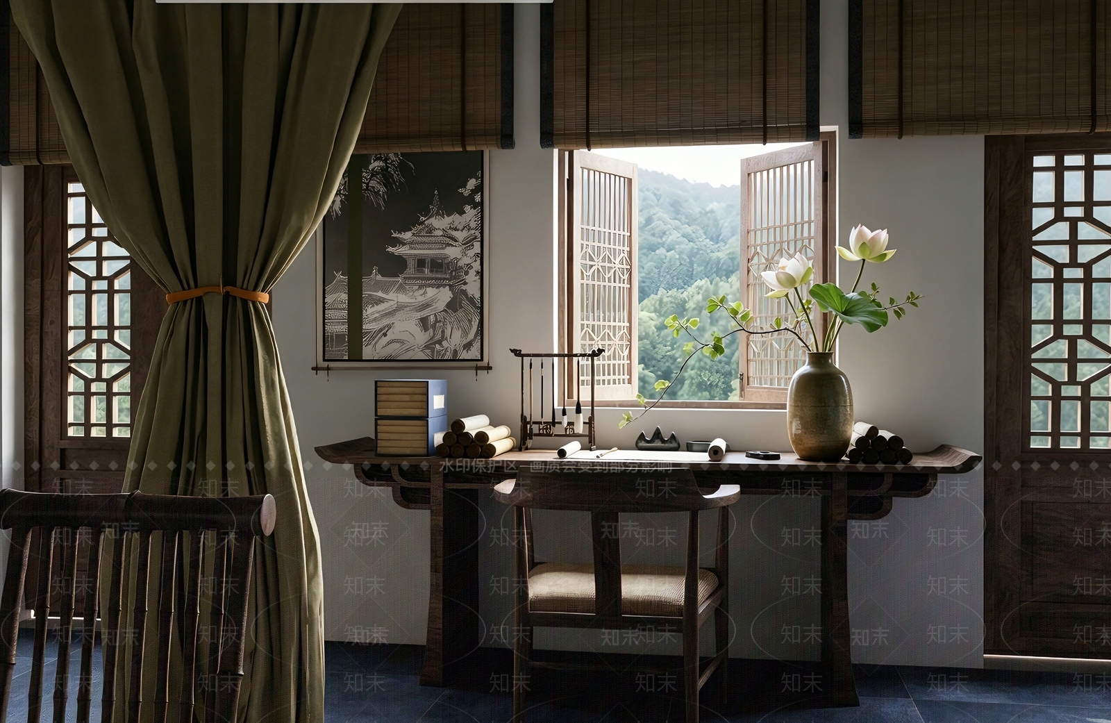 新中式茶馆SU模型下载【ID:1229654703】