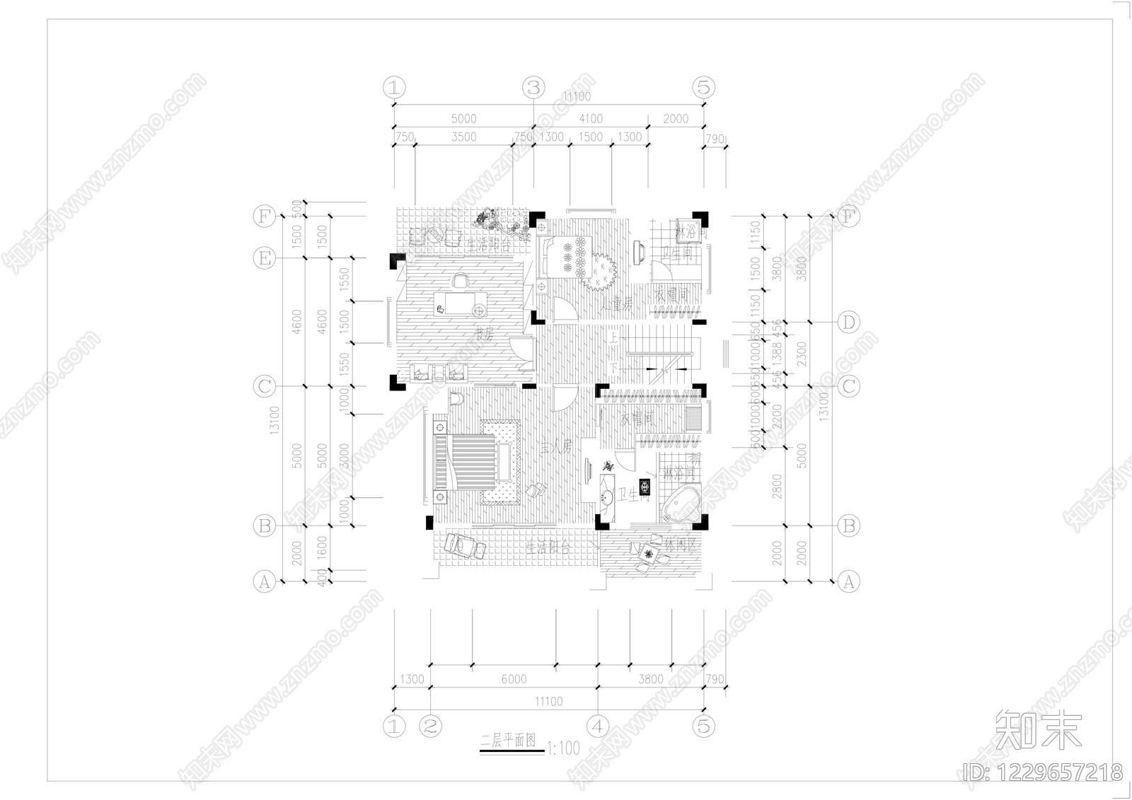 别墅建筑cad施工图下载【ID:1229657218】