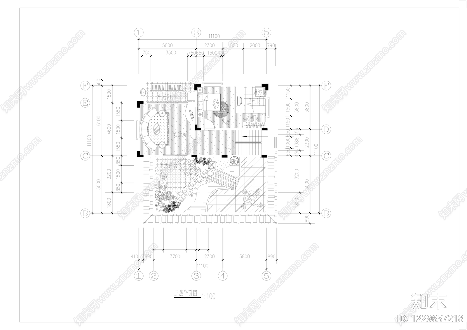 别墅建筑cad施工图下载【ID:1229657218】