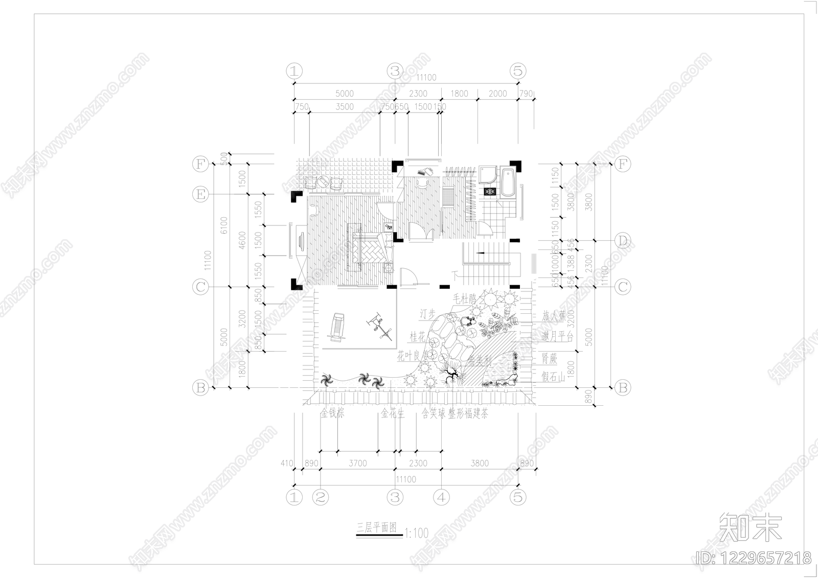 别墅建筑cad施工图下载【ID:1229657218】