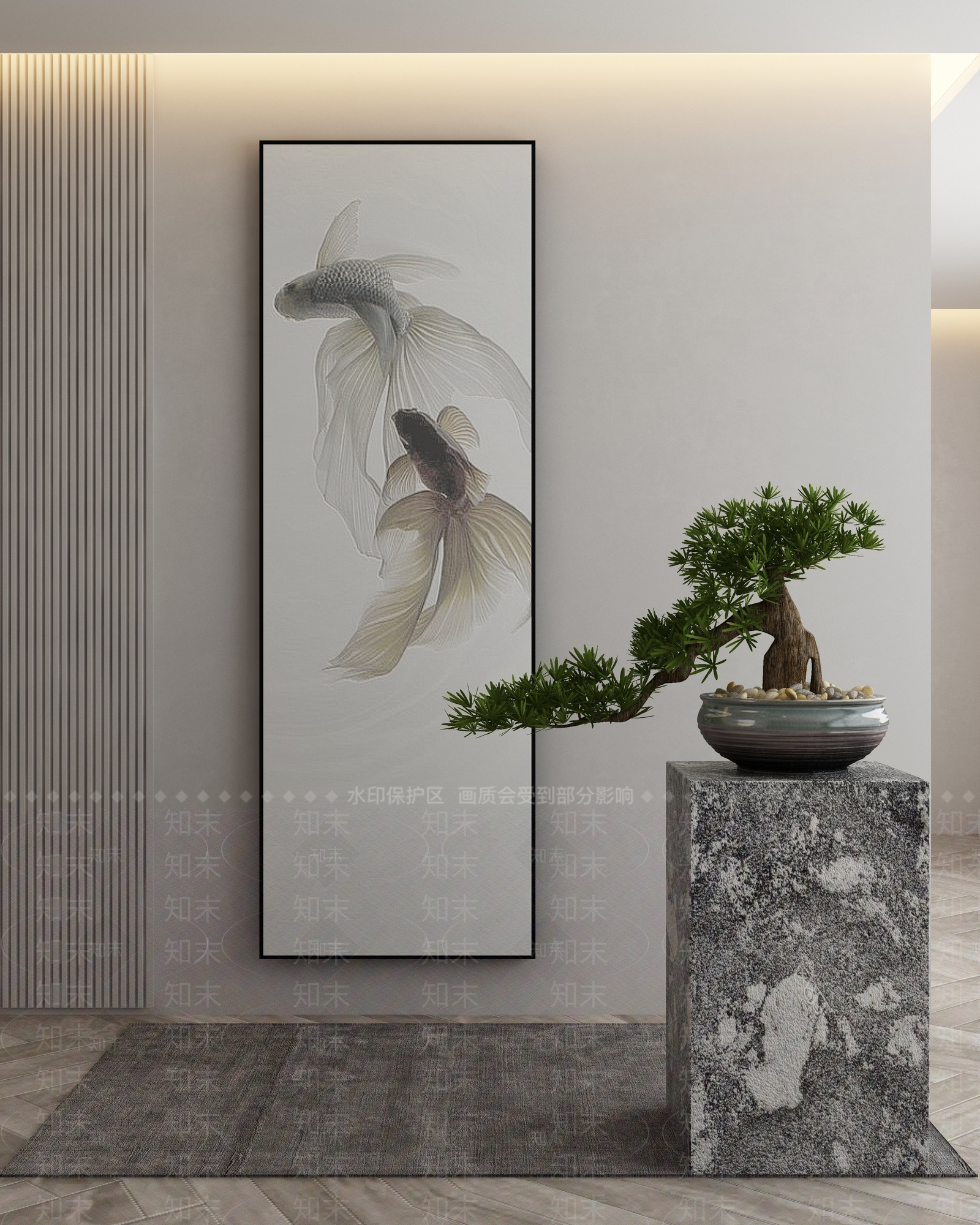 新中式玄关挂画3D模型下载【ID:1229682653】