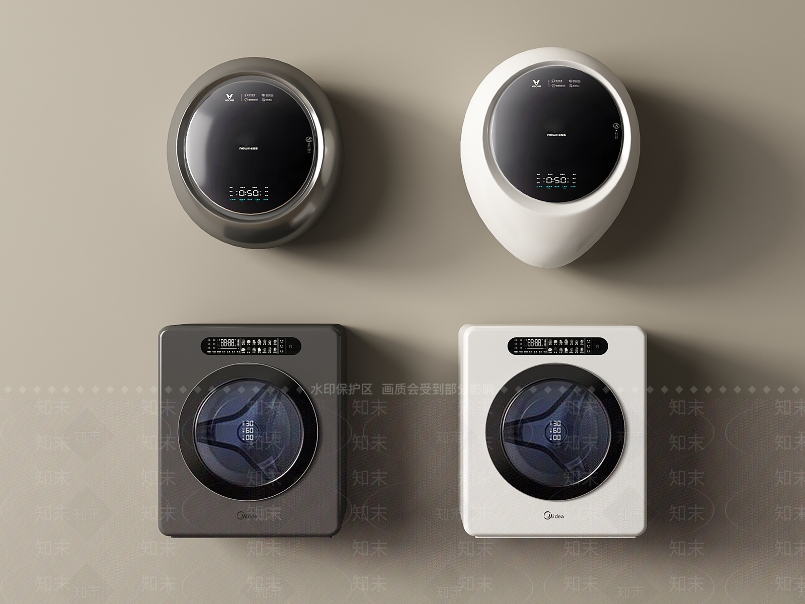 现代简约洗衣机3D模型下载【ID:1229690391】