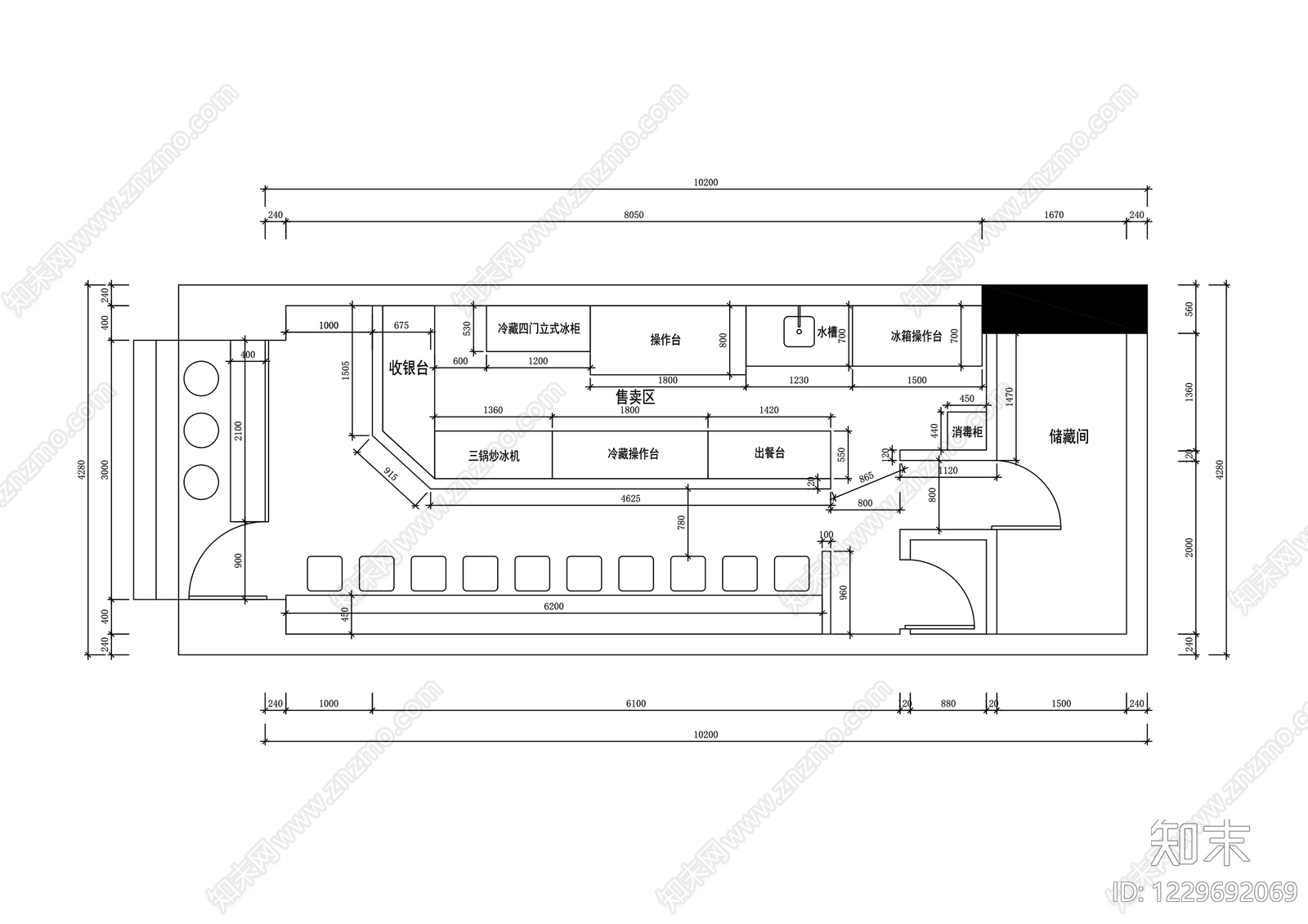 其他餐饮空间cad施工图下载【ID:1229692069】