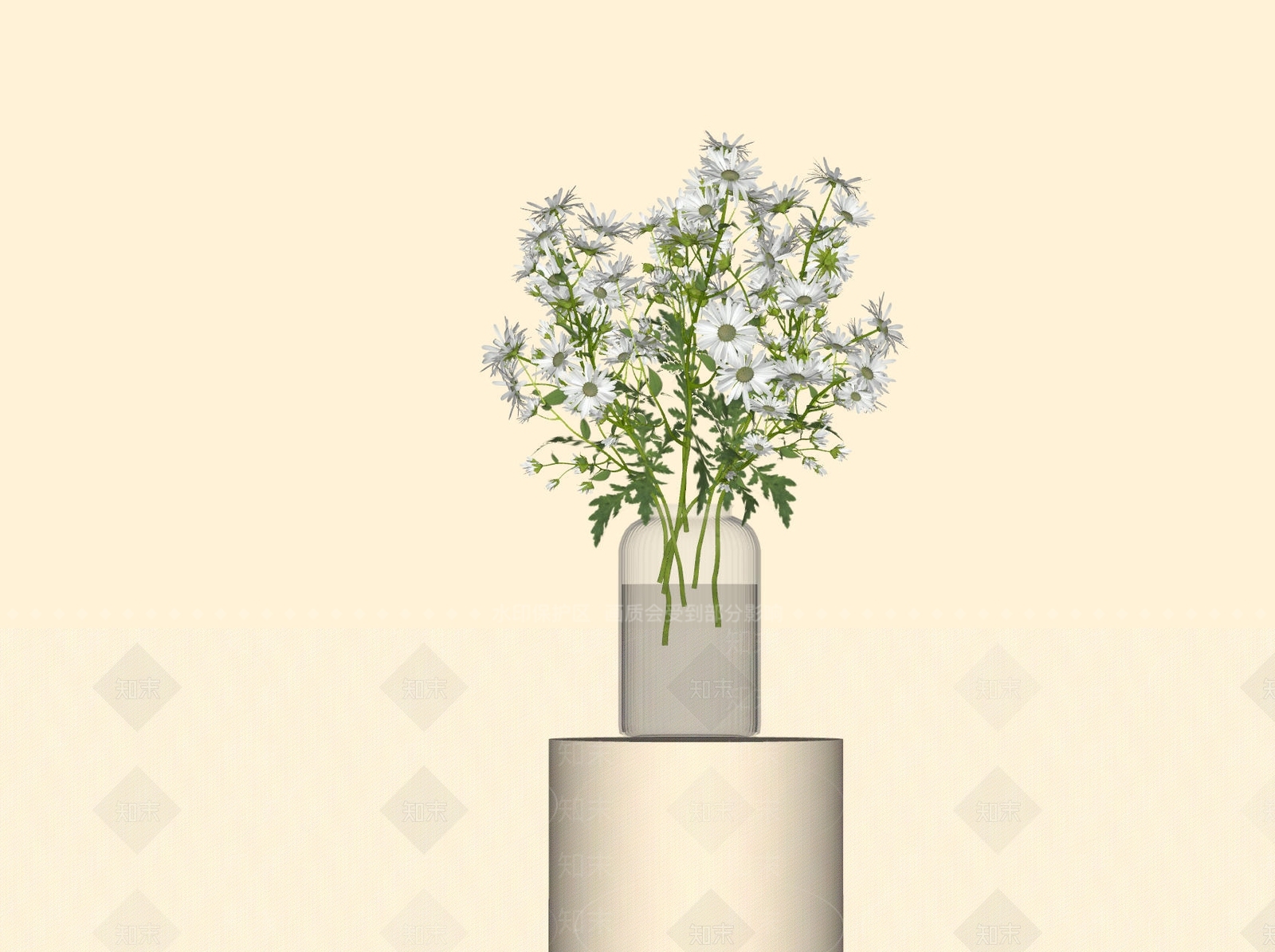 奶油风花艺SU模型下载【ID:1229704864】
