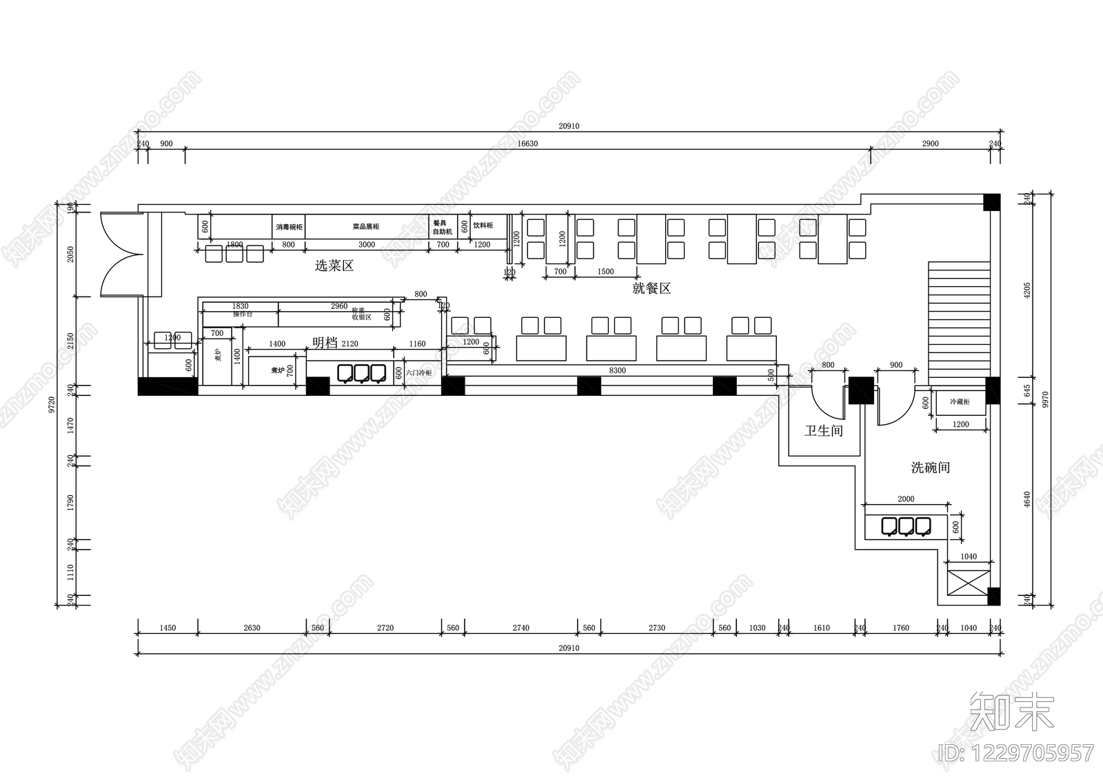 其他餐饮空间cad施工图下载【ID:1229705957】