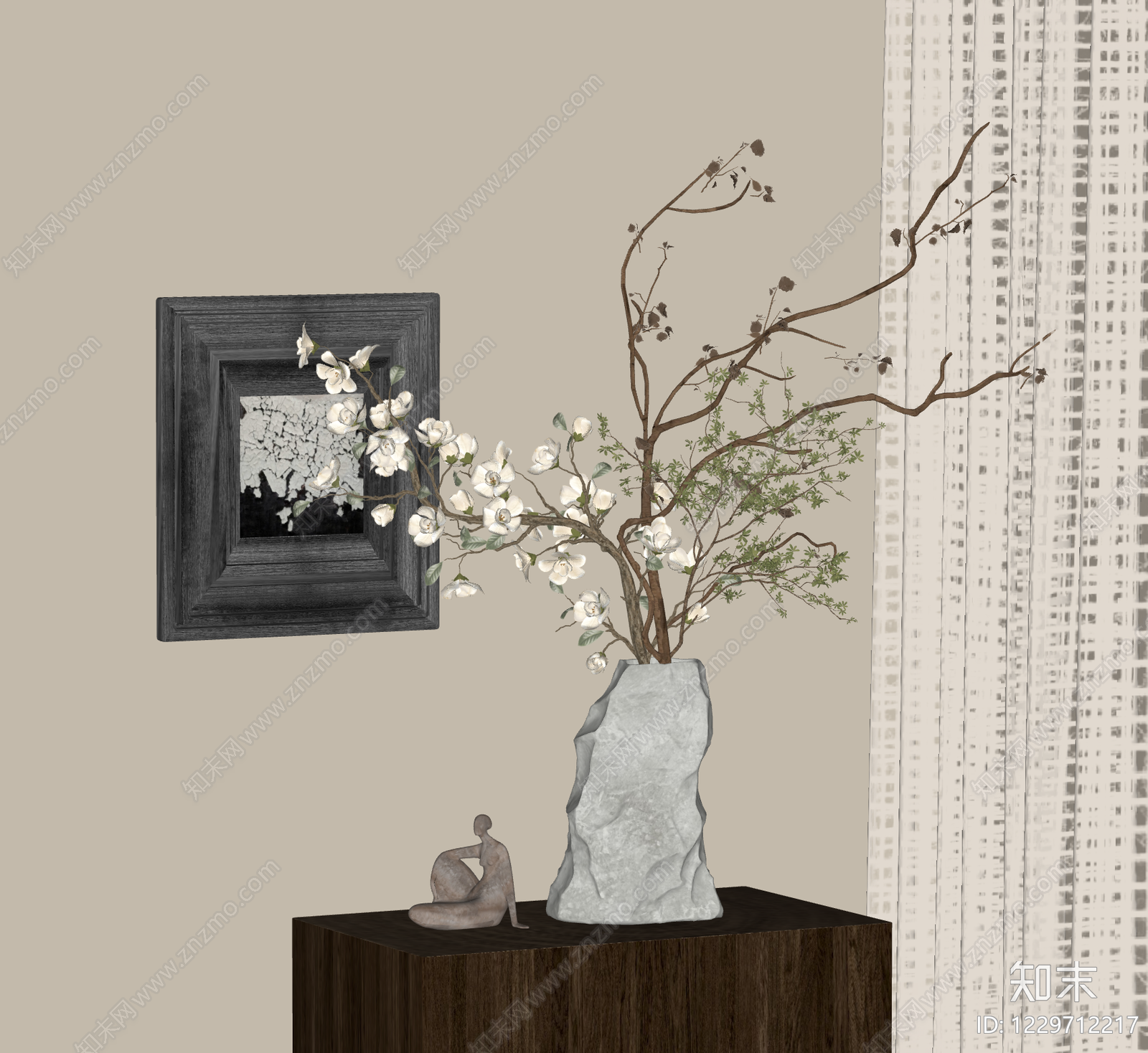 侘寂花艺SU模型下载【ID:1229712217】