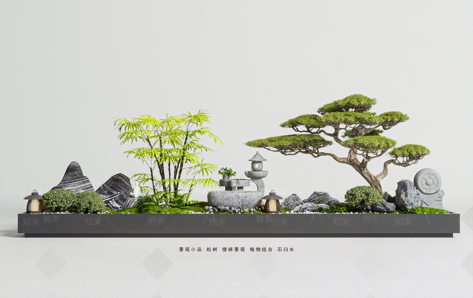 新中式景观室内景观3D模型下载【ID:1229729663】