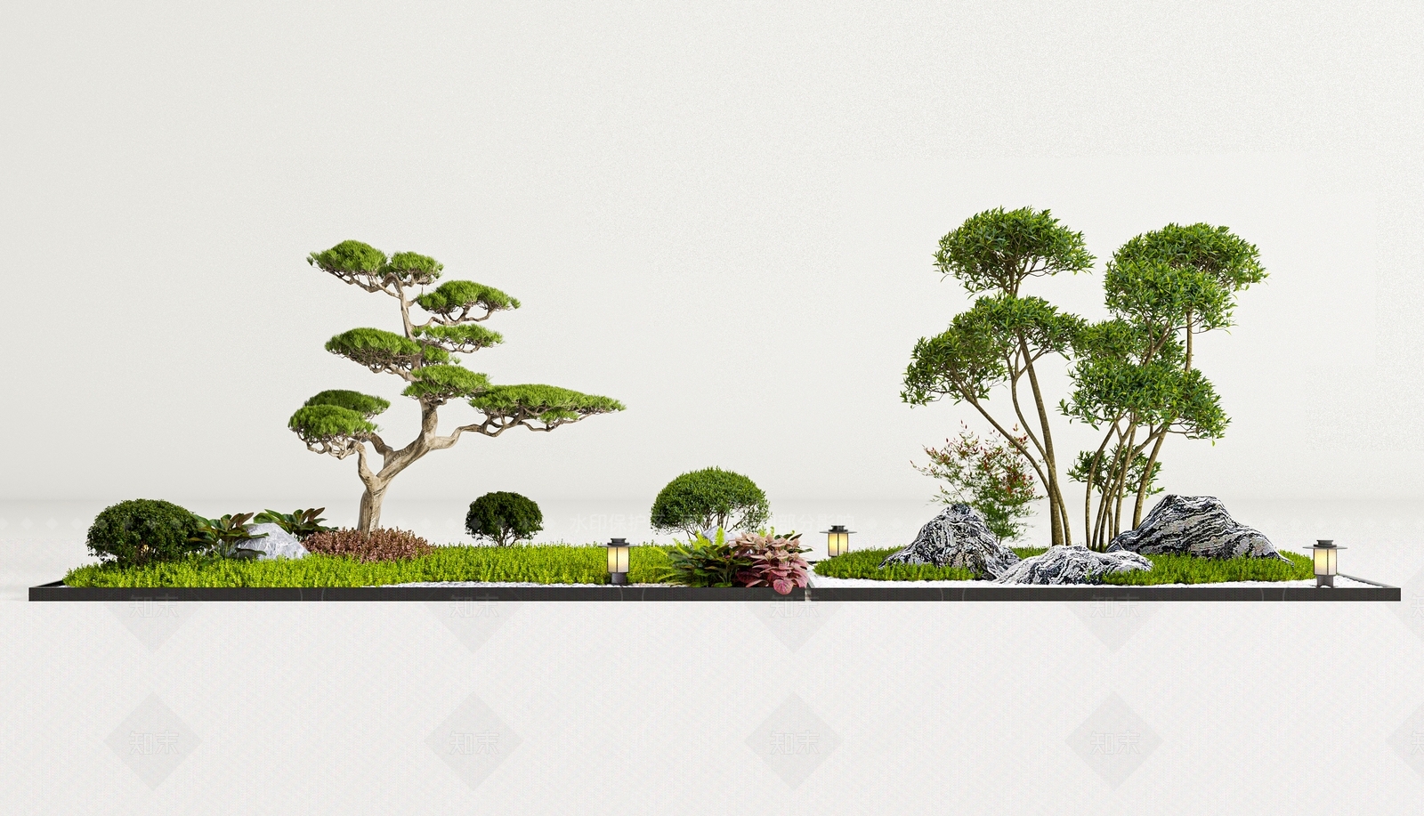 新中式景观庭院3D模型下载【ID:1229730827】