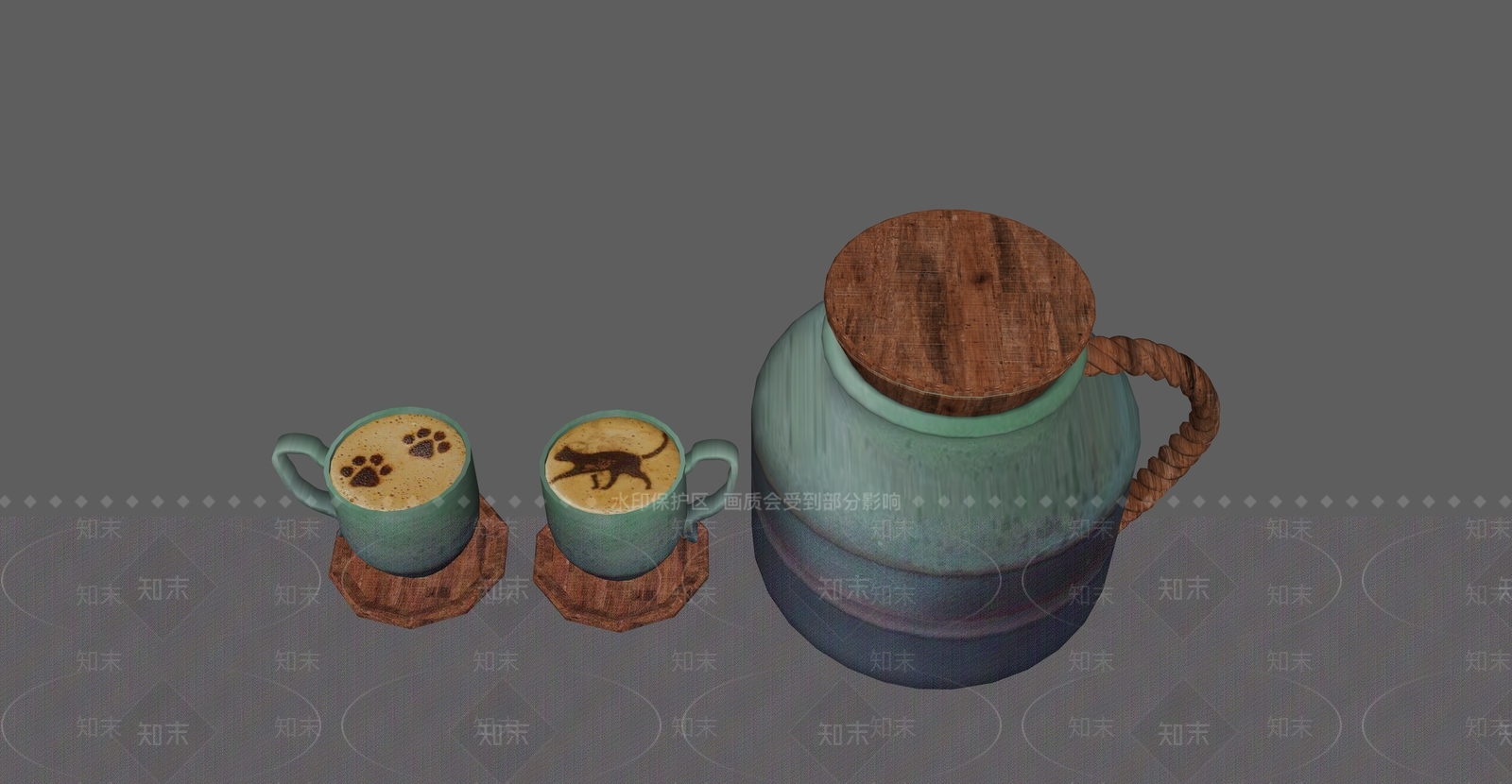 侘寂茶具SU模型下载【ID:1229736847】
