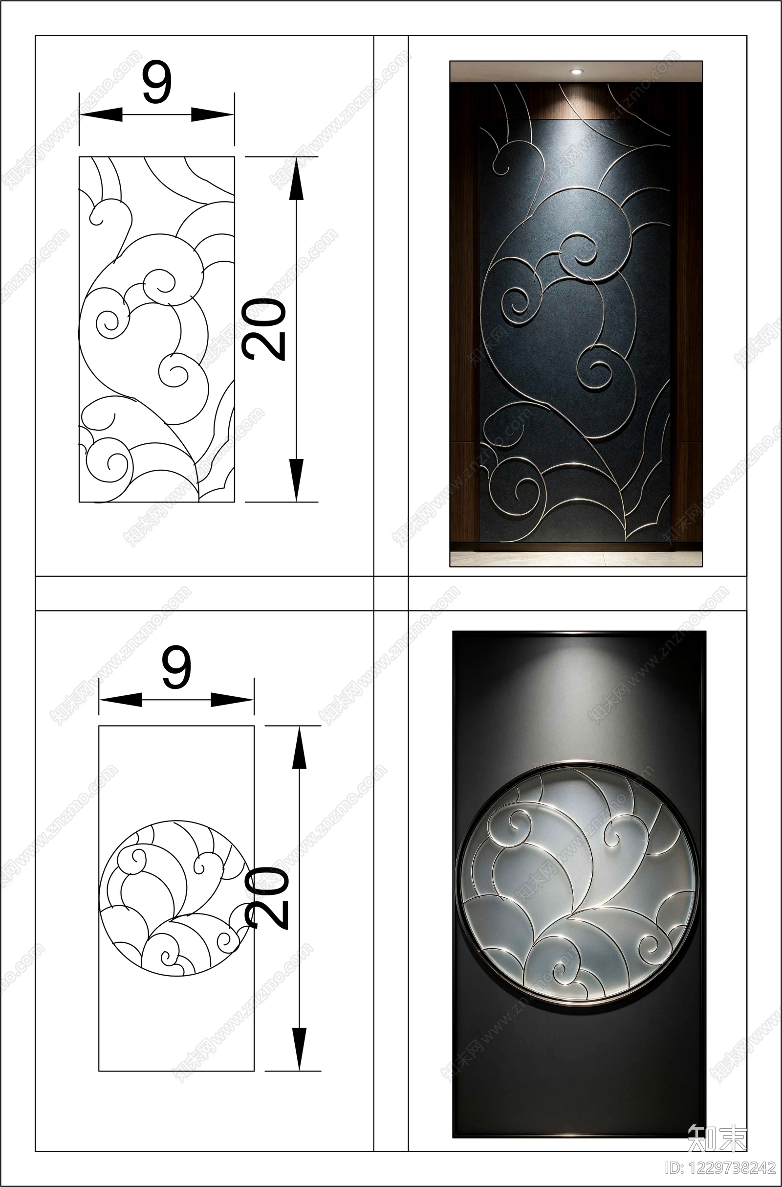 屏风隔断cad施工图下载【ID:1229738242】
