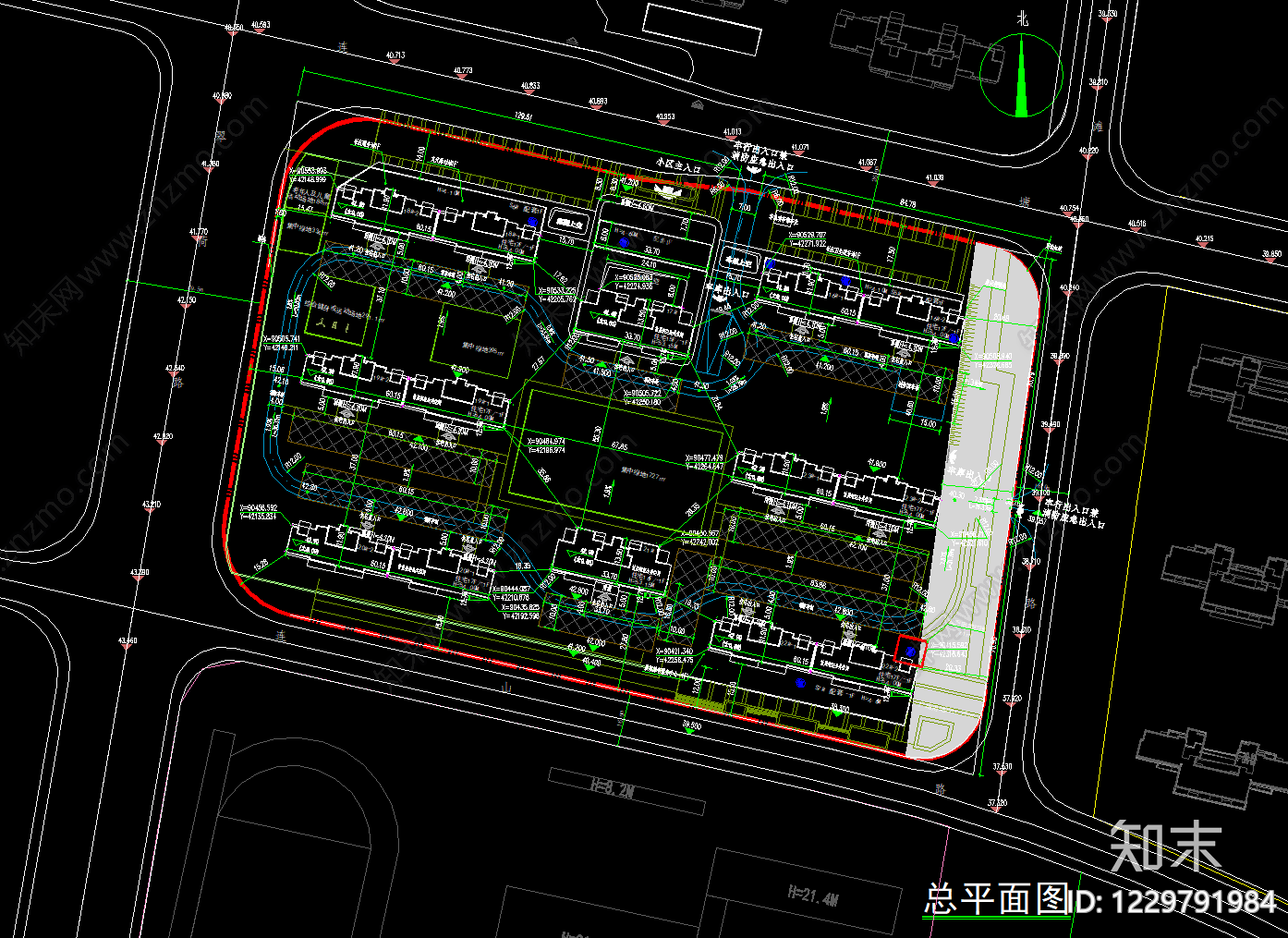 高层住宅cad施工图下载【ID:1229791984】