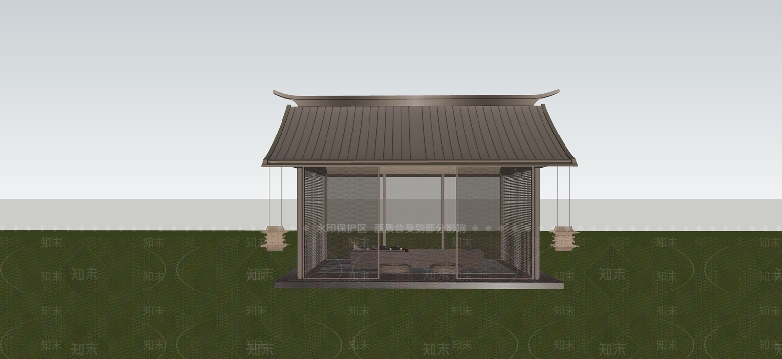 新中式亭子SU模型下载【ID:1229791714】