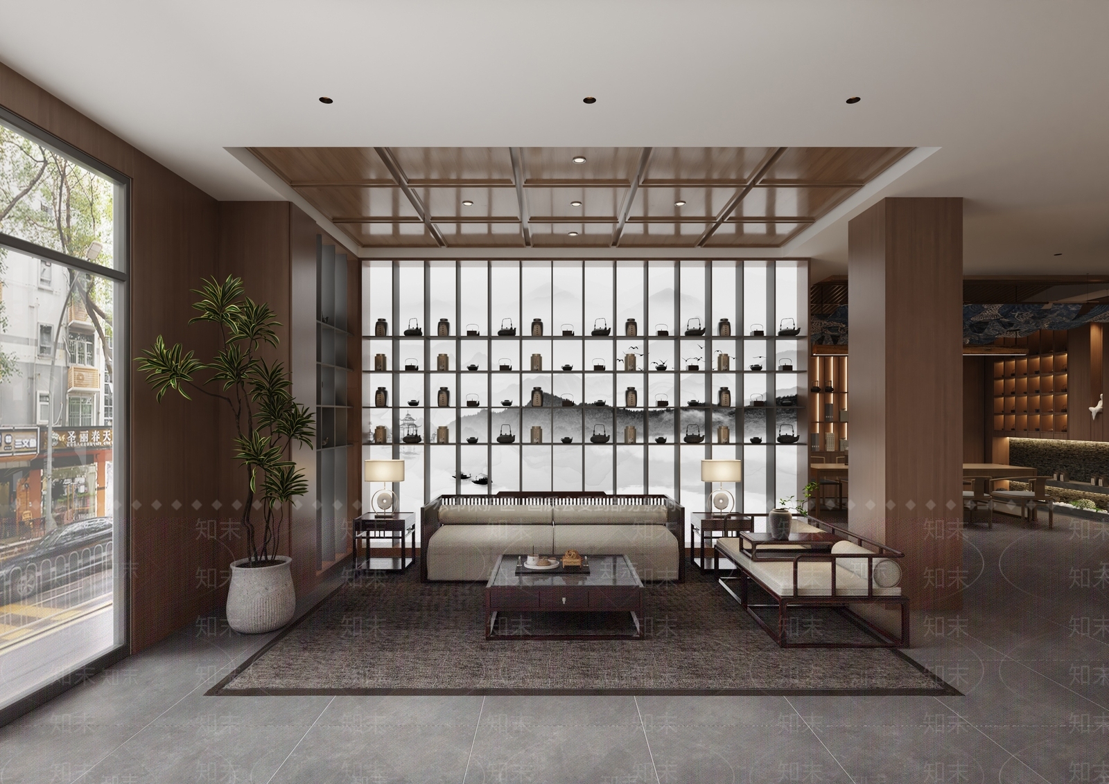 新中式茶馆3D模型下载【ID:1229807244】