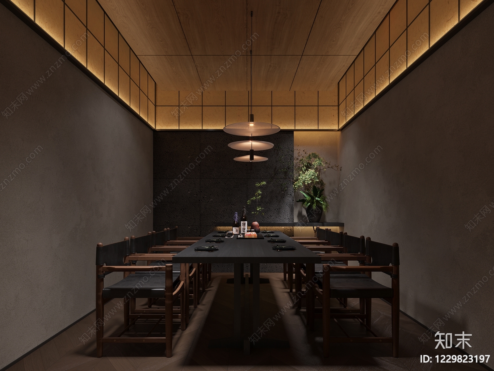 侘寂包厢SU模型下载【ID:1229823197】