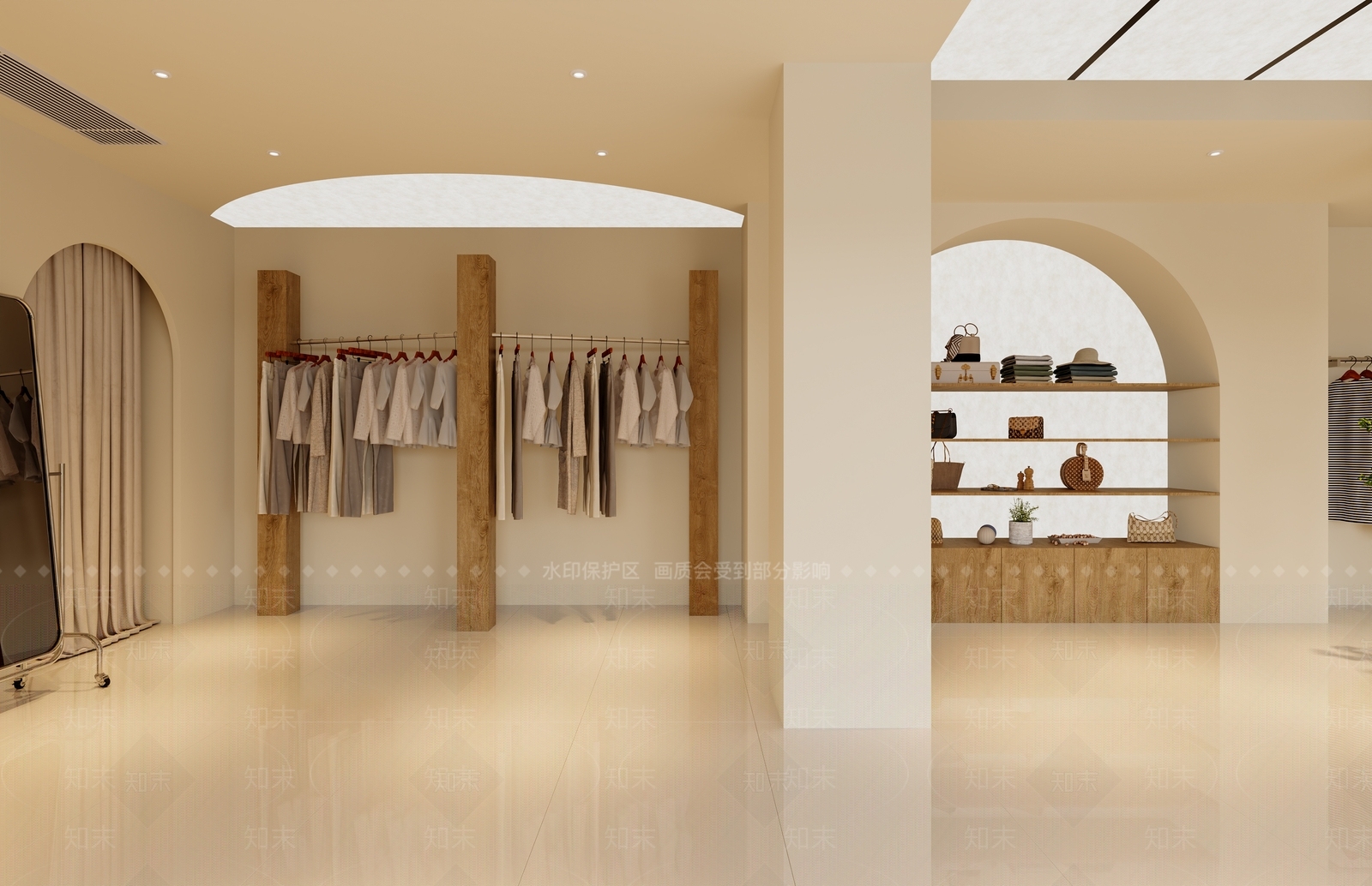 奶油风服装店3D模型下载【ID:1229825561】
