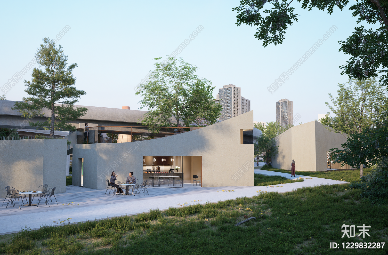 现代主义小公建SU模型下载【ID:1229832287】