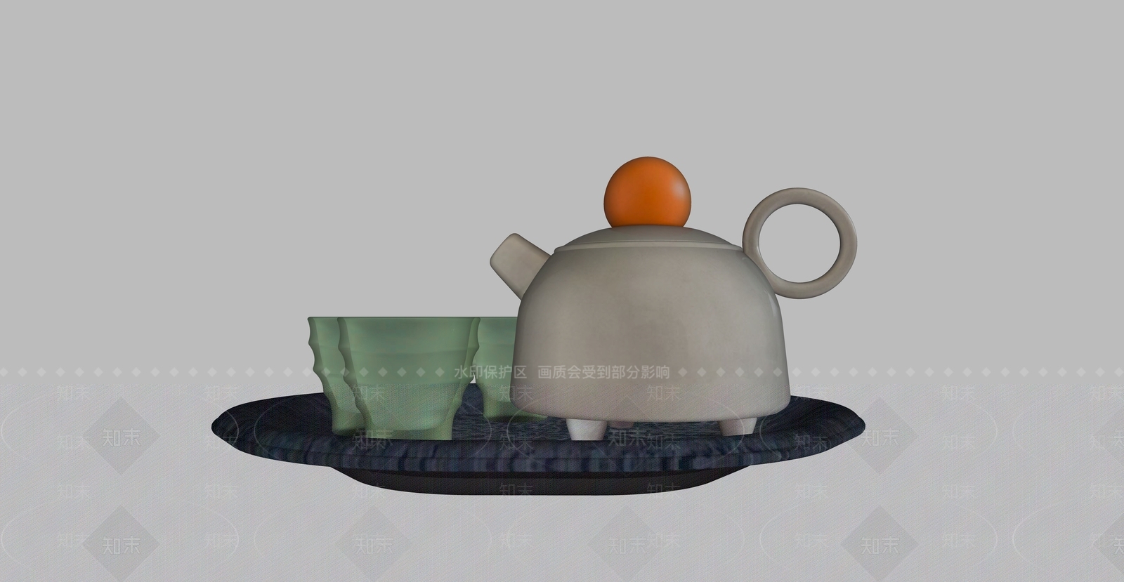 新中式茶具SU模型下载【ID:1229939534】