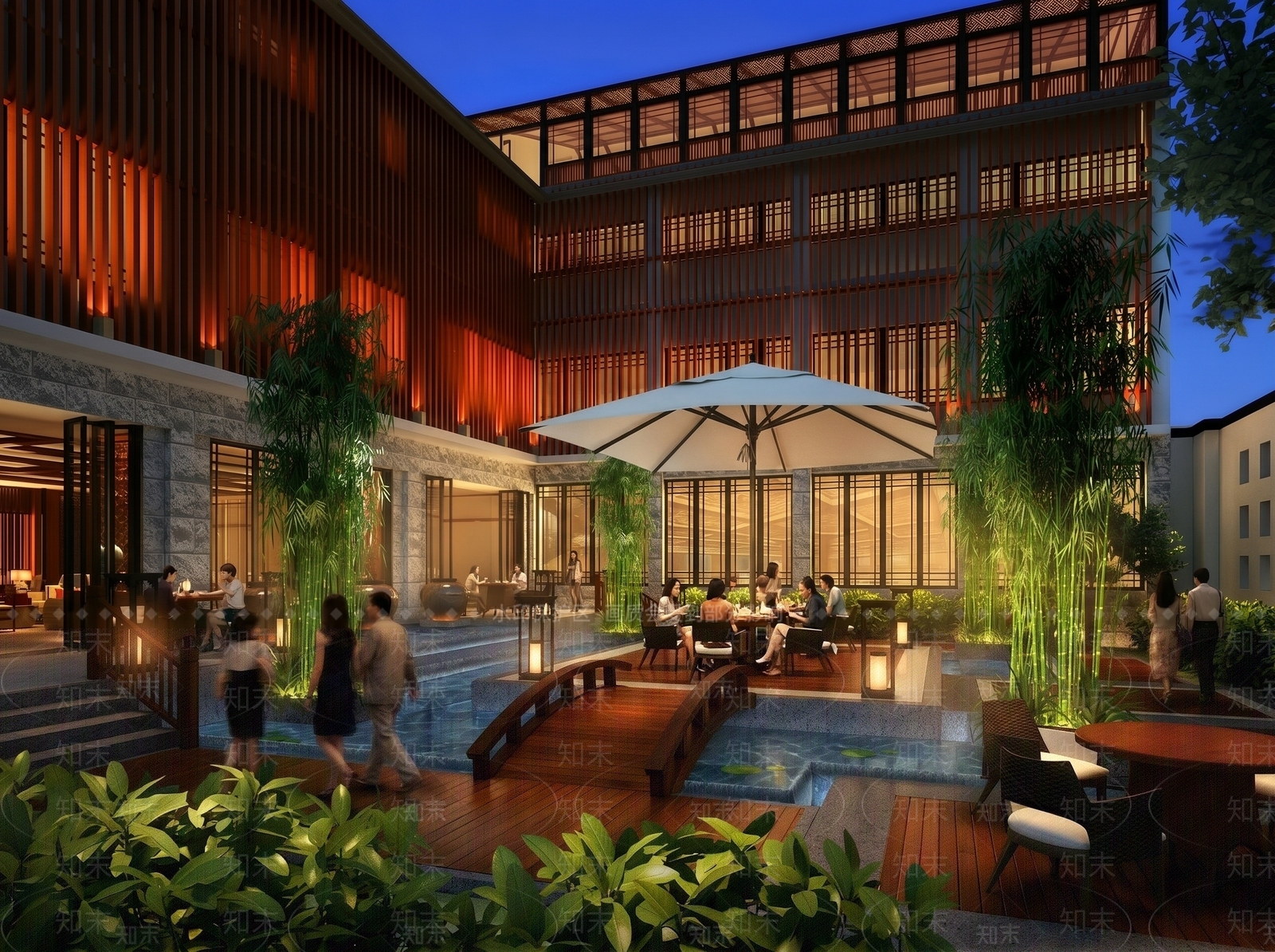 新中式景观庭院3D模型下载【ID:1229948614】