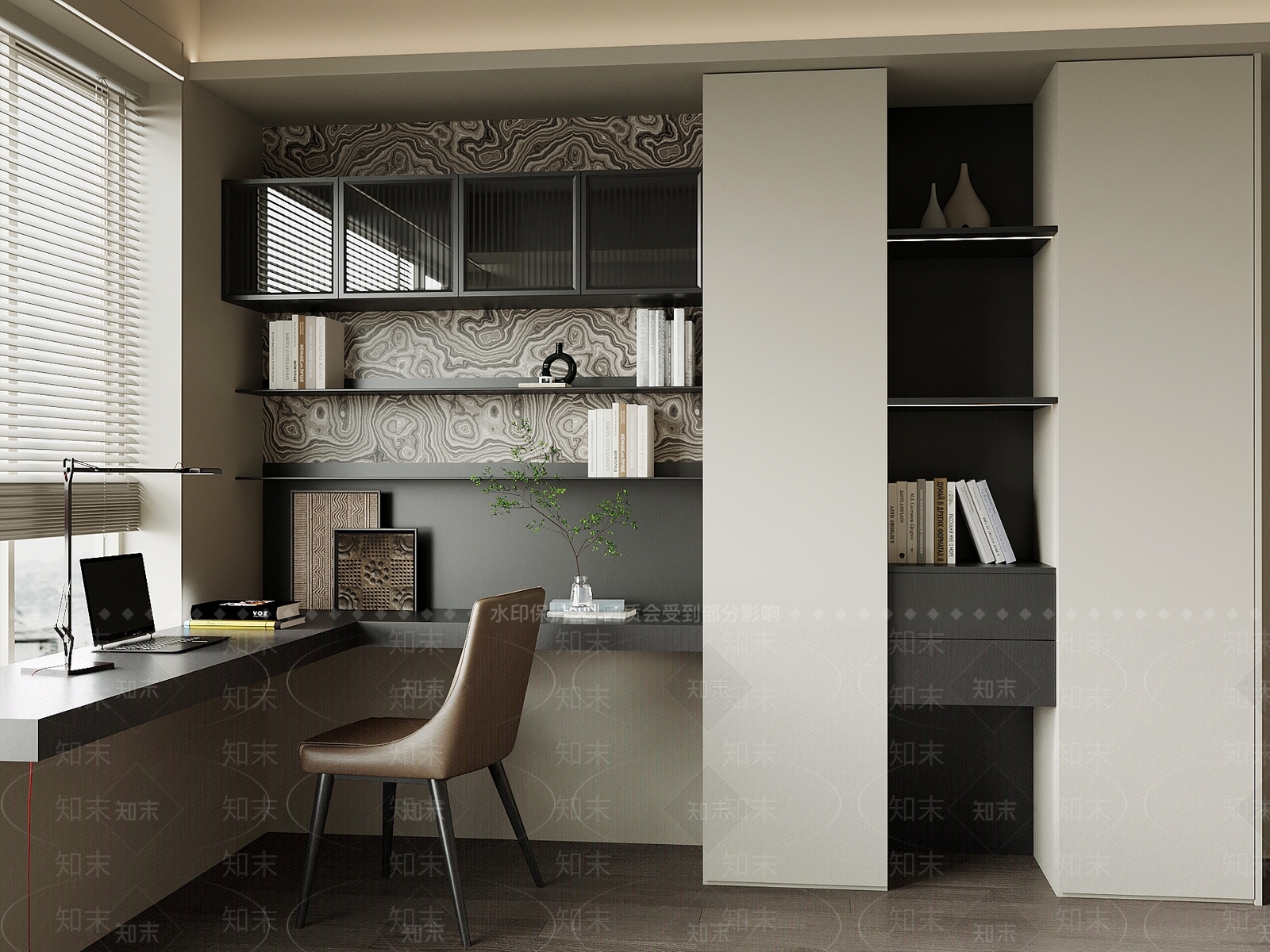 意式极简书房3D模型下载【ID:1229956135】