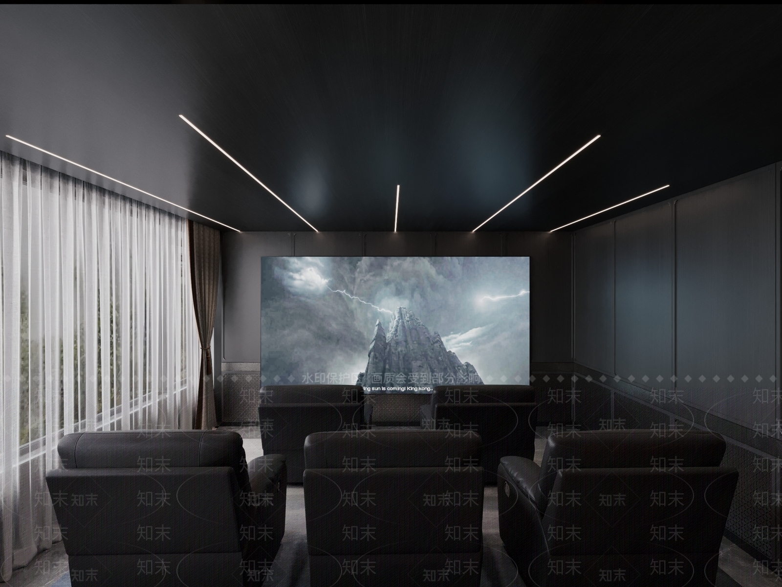 新中式影音室3D模型下载【ID:1229969333】