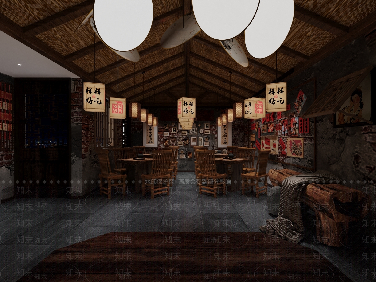 复古中餐厅3D模型下载【ID:1229974914】
