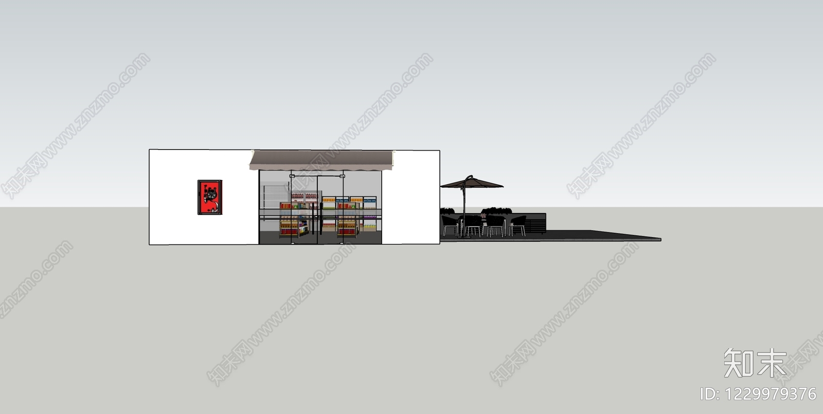 现代简约便利店SU模型下载【ID:1229979376】