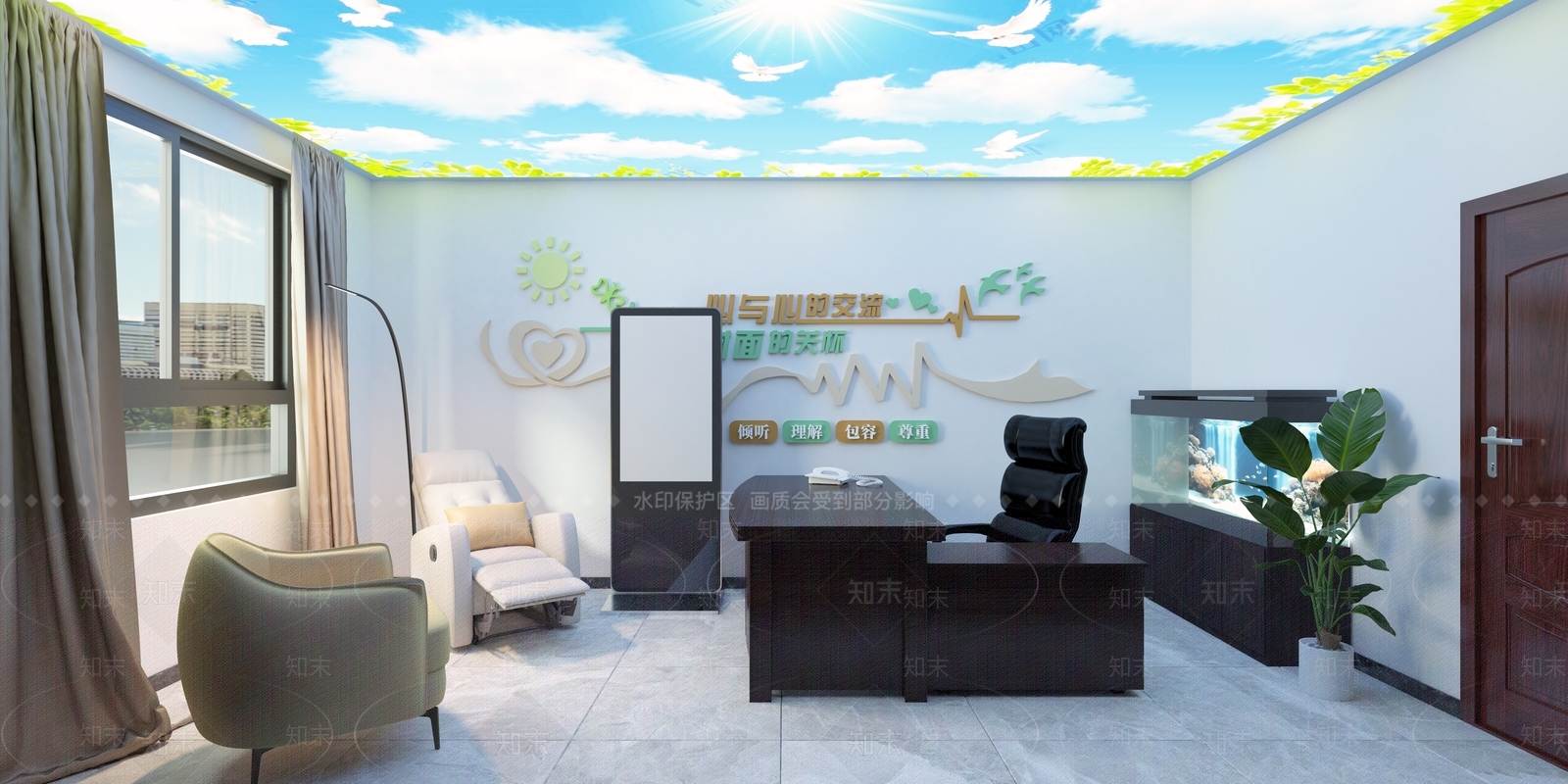 现代简约其他办公空间3D模型下载【ID:1229984950】