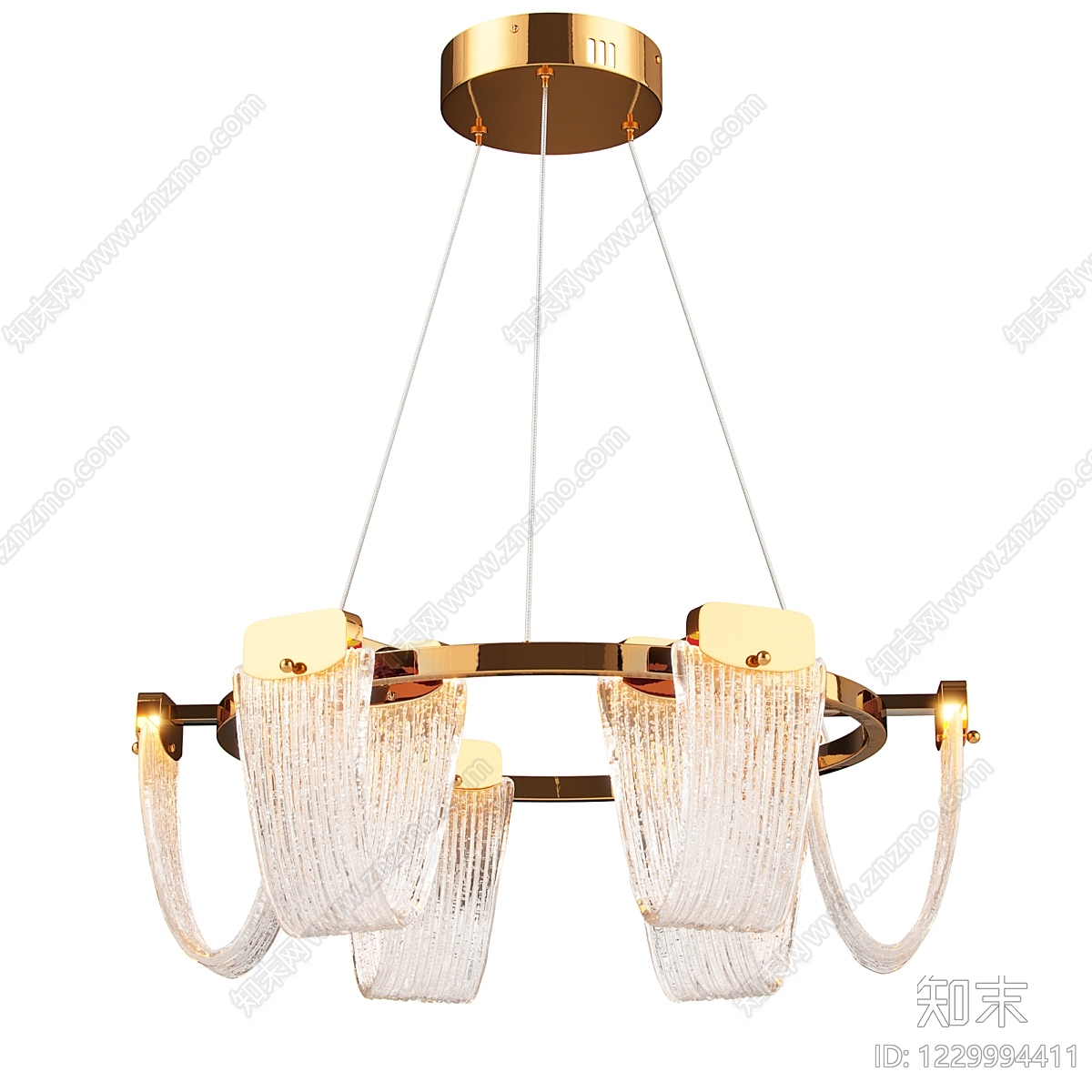 轻奢艺术吊灯3D模型下载【ID:1229994411】