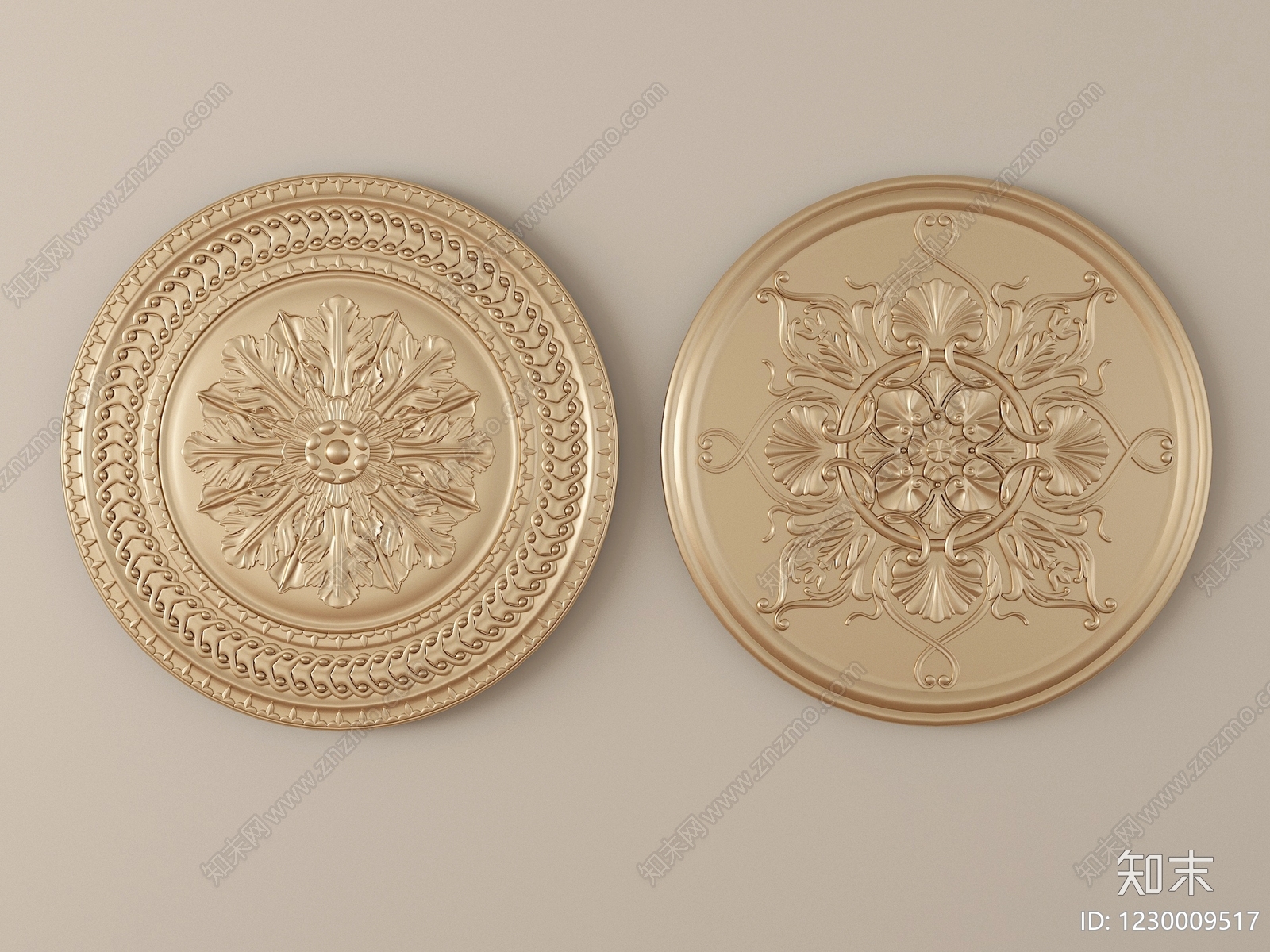 欧式灯盘3D模型下载【ID:1230009517】