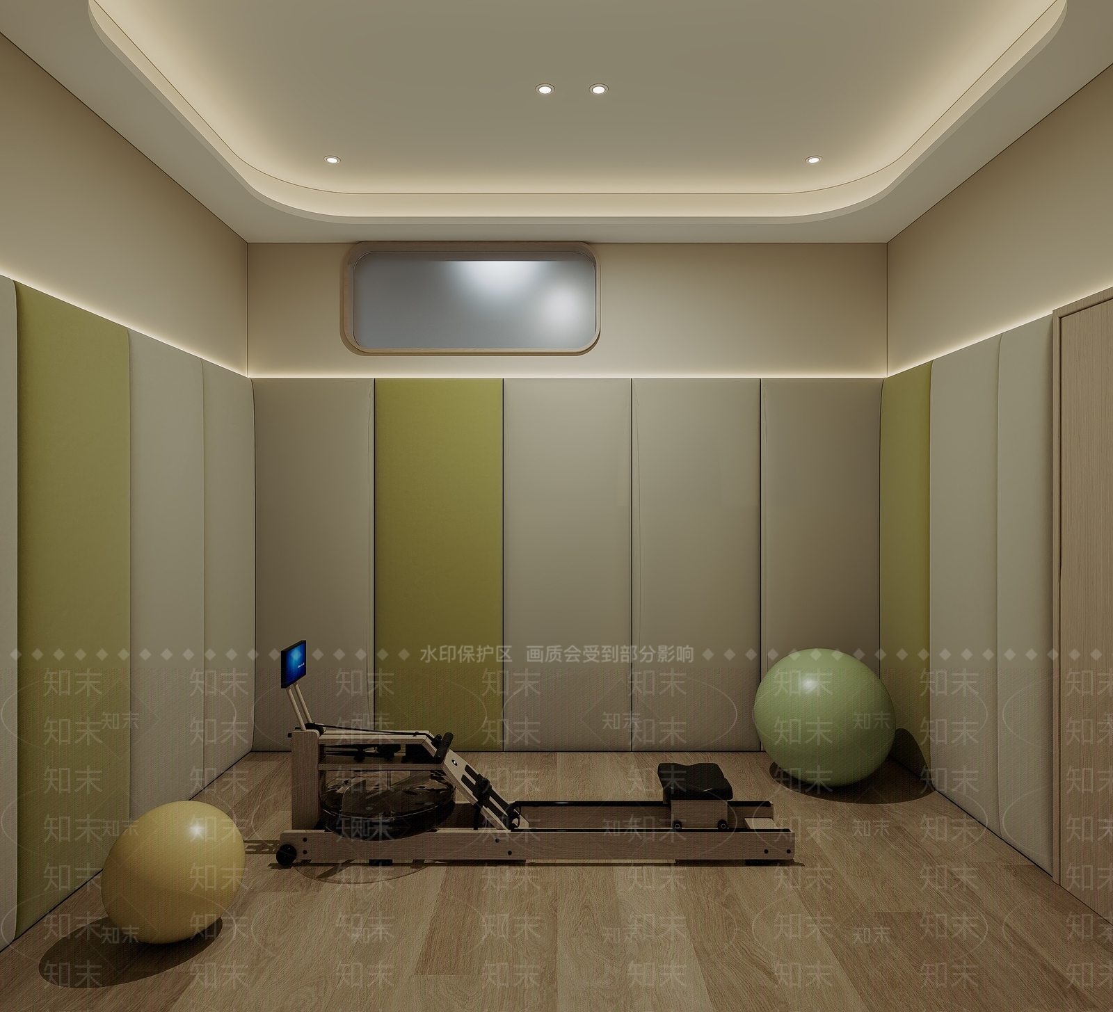 奶油风瑜伽室3D模型下载【ID:1230073556】