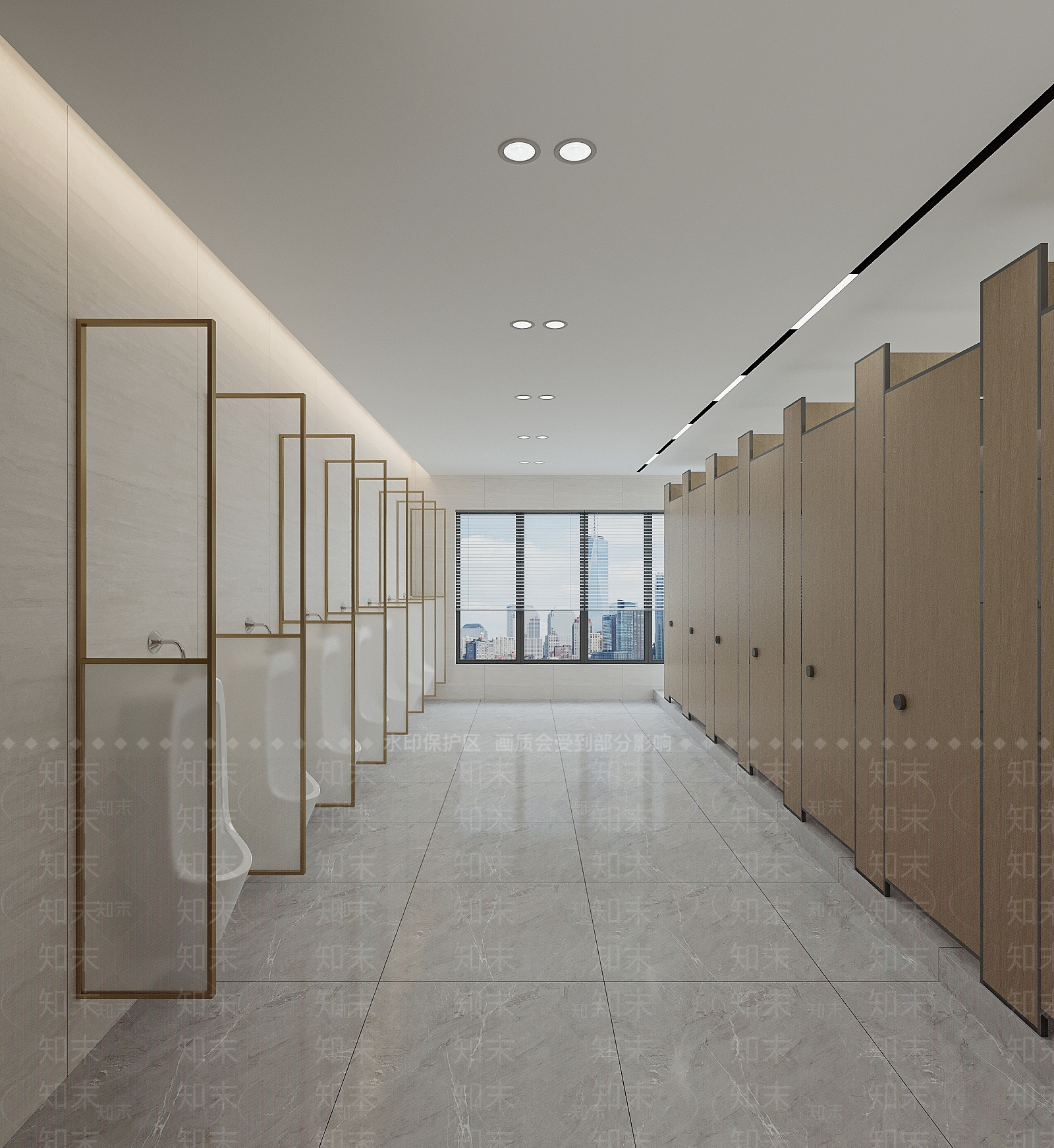 现代简约公共卫生间3D模型下载【ID:1230075233】