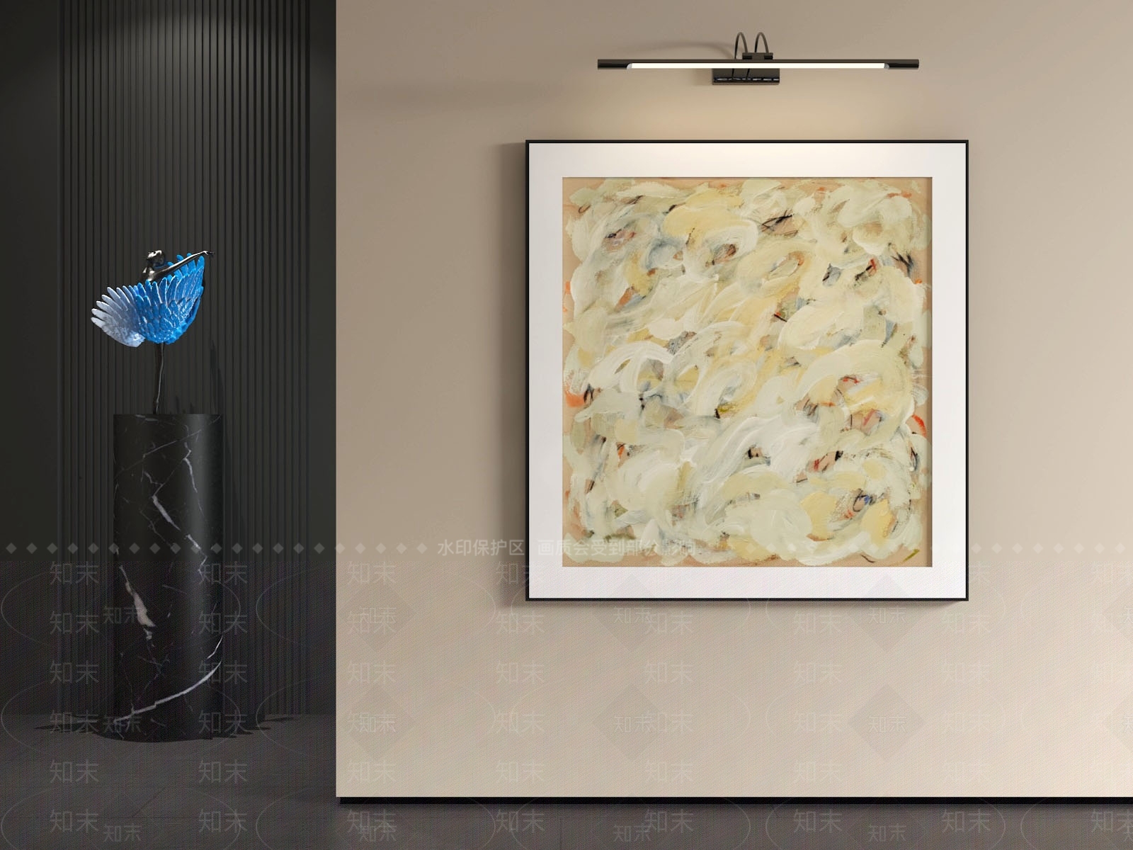 意式极简抽象挂画3D模型下载【ID:1230075450】